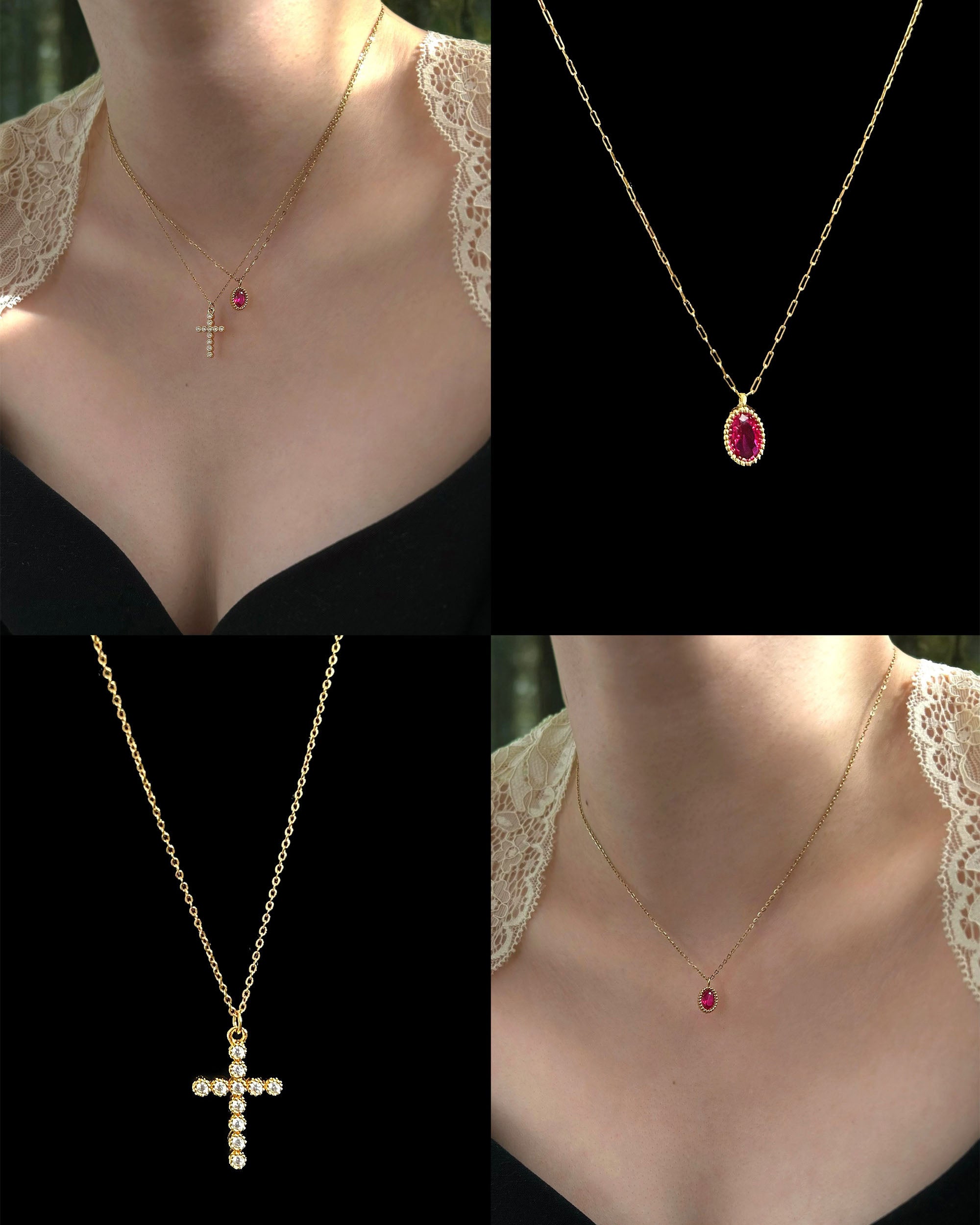Olive Green Velvet Choker Multi Layer Gold Dragonfly Cross Necklace Set