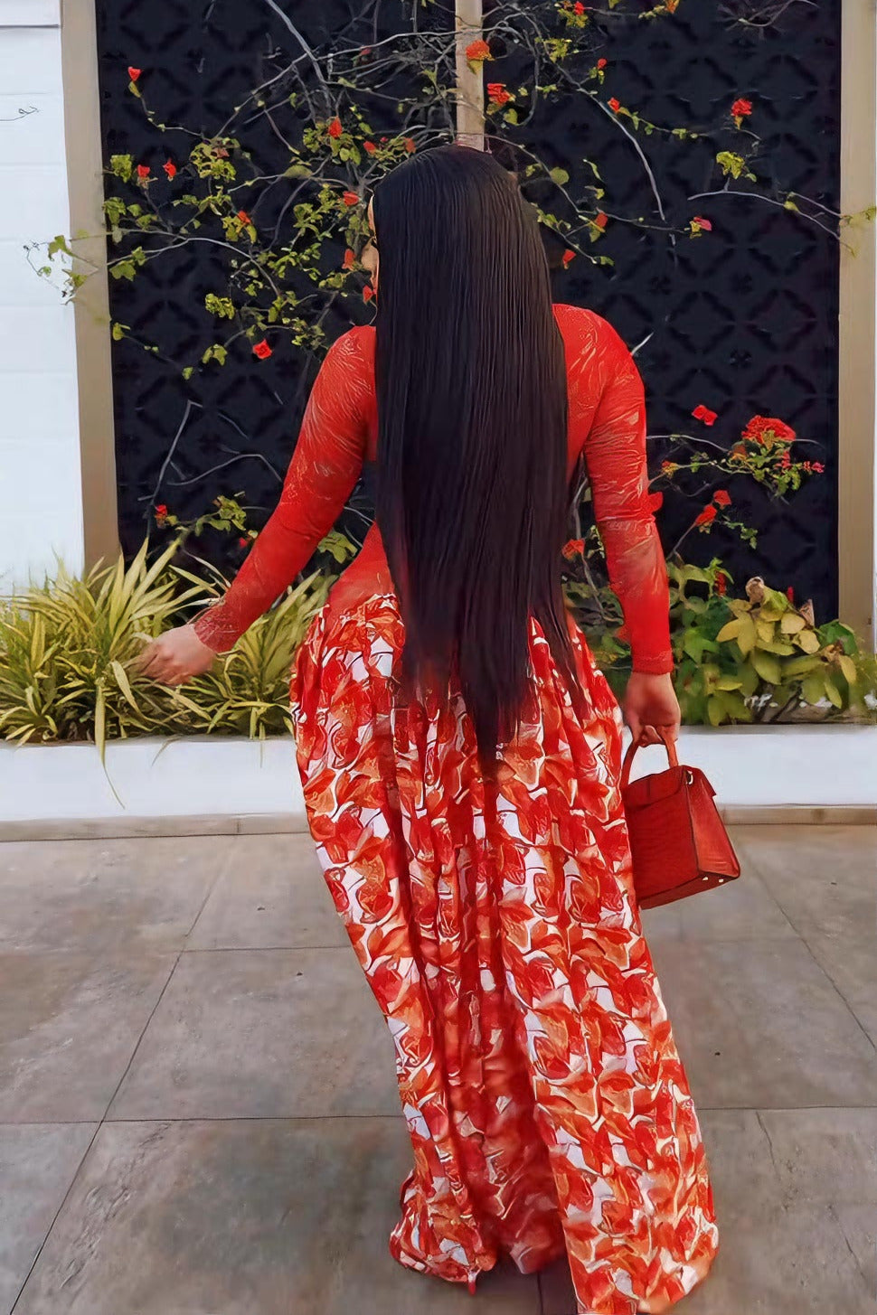 Valencia Crimson Bloom Maxi Dress