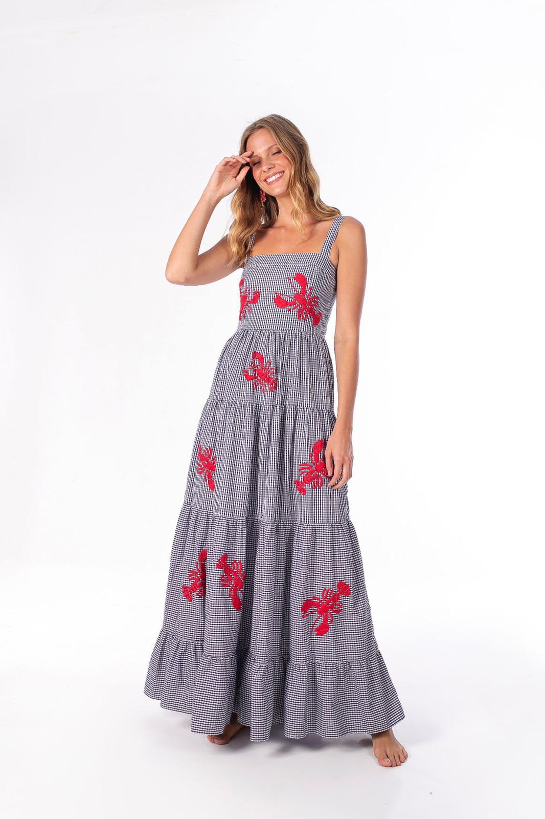 Marigold Embroidered Escape Midi Dress