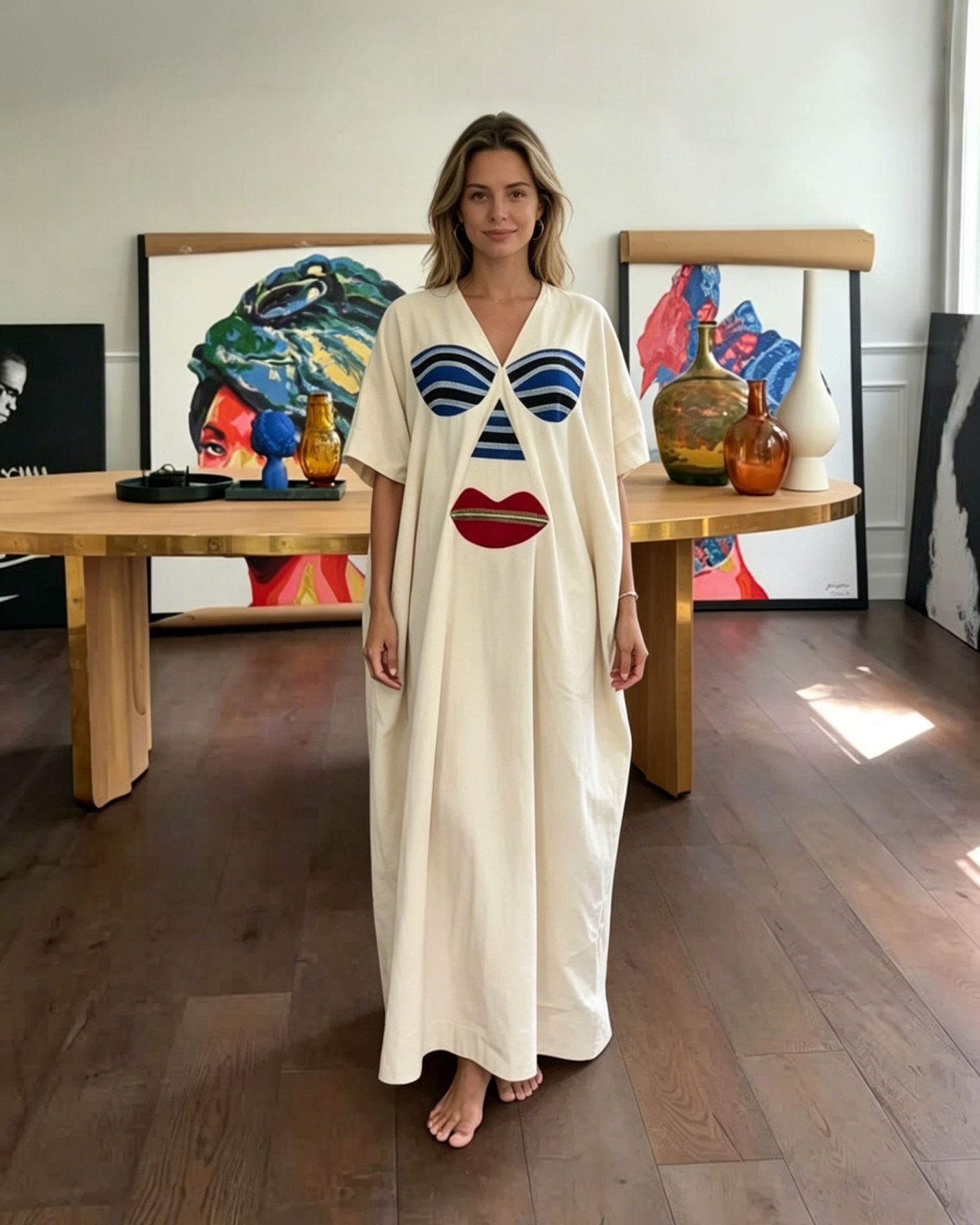 Abstract Face Pattern Kaftan