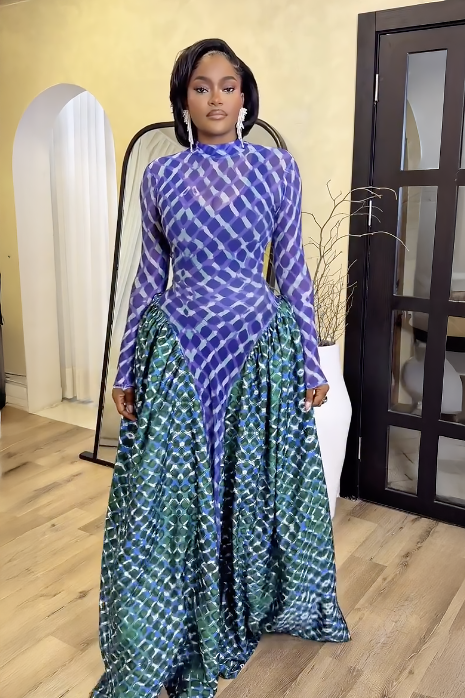 Nerina Prism Cascade Maxi Dress