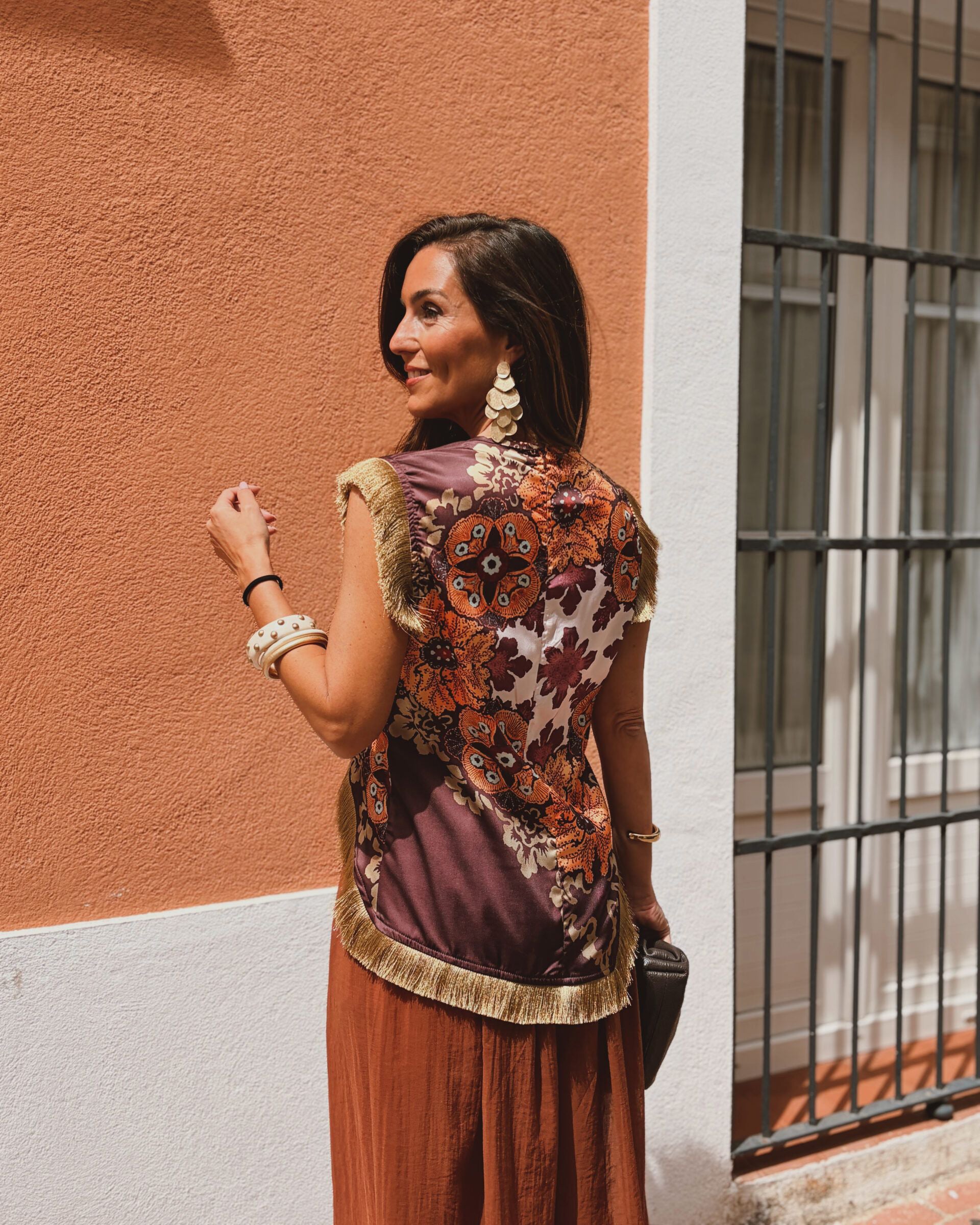 Foulard Effect Fringe Top