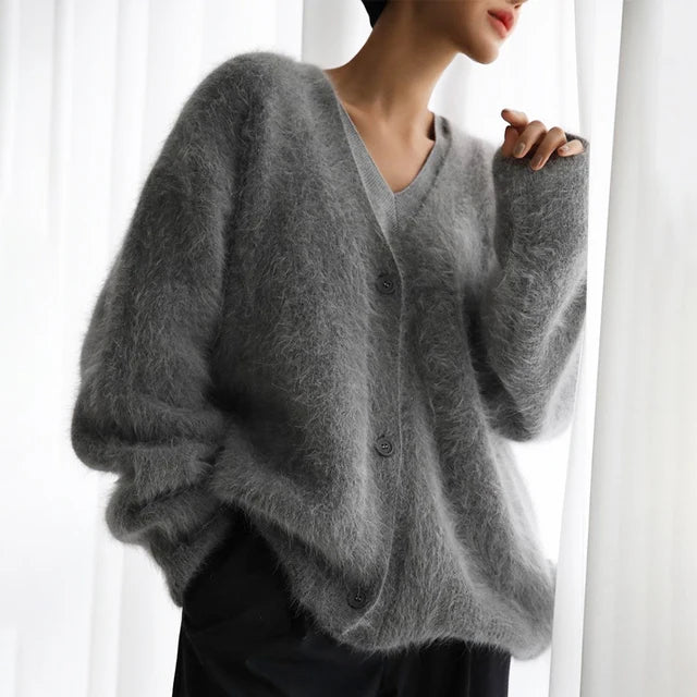 Knitted Cardigan Women V Nekc Loose Long Sleeve Casual Sweater Female 2025 Autumn Winter New Fashion Cardigans Ladies