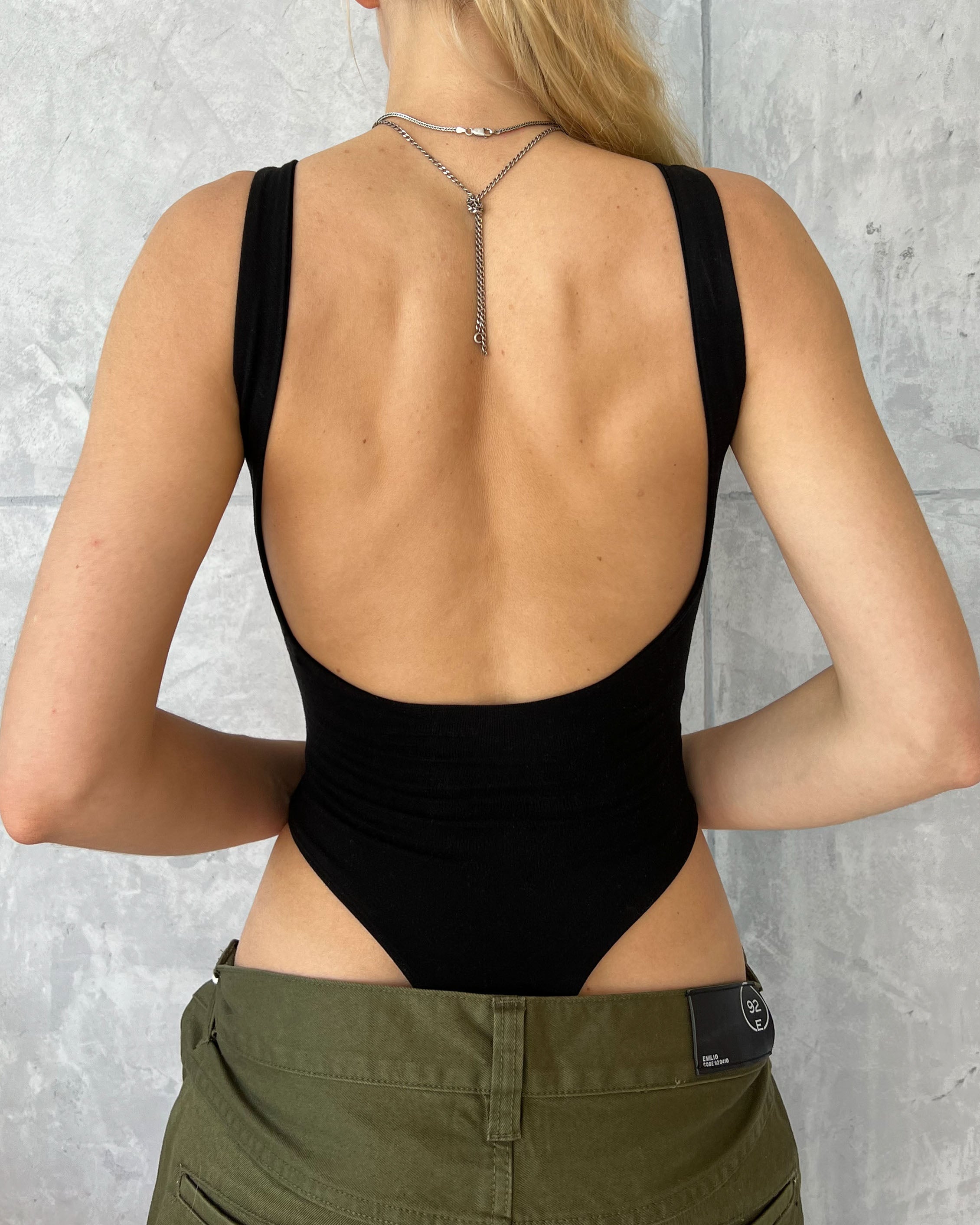 High Cut Bodysuit in Black
