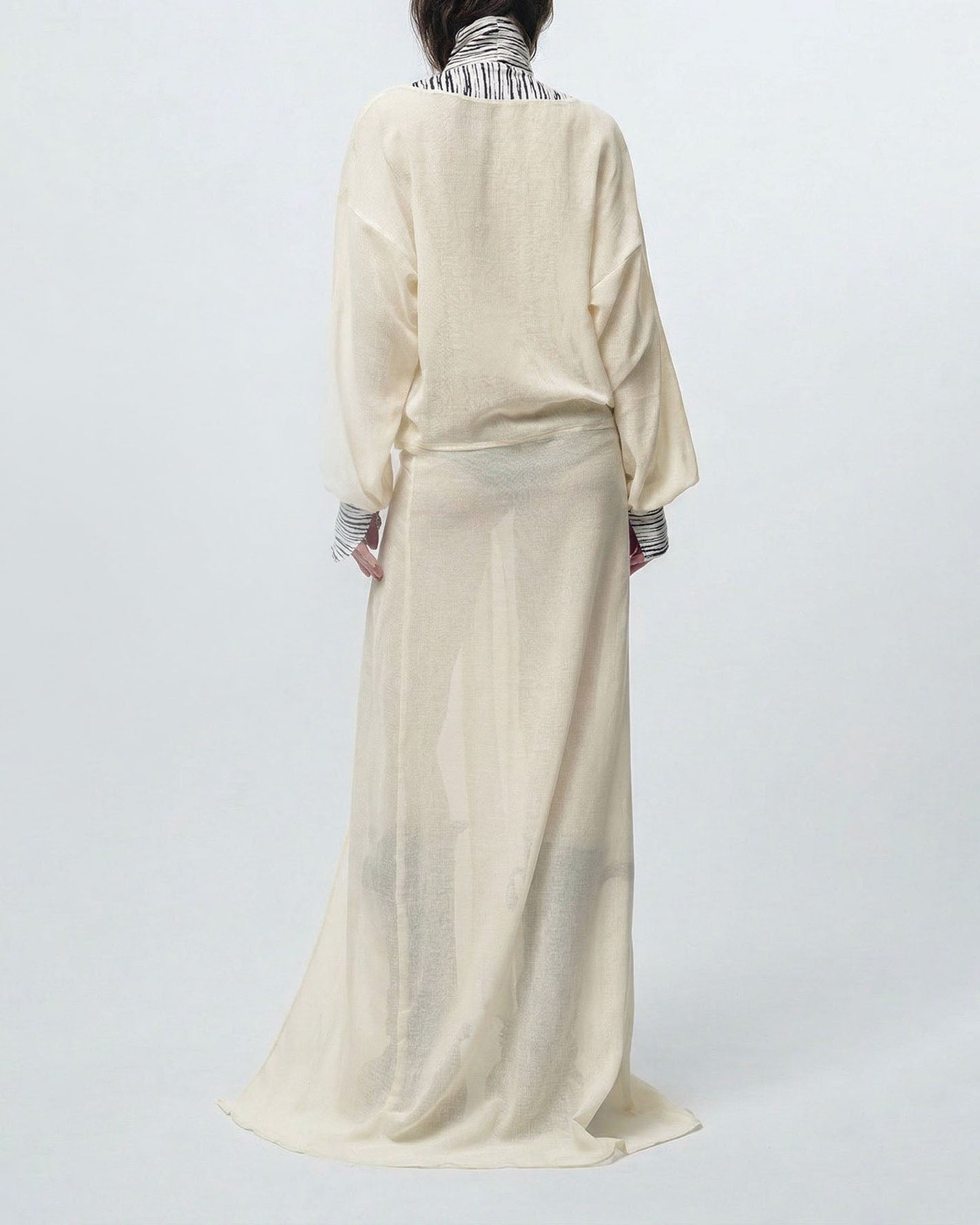 Black & White Zebra-Print Waist Knot Kaftan