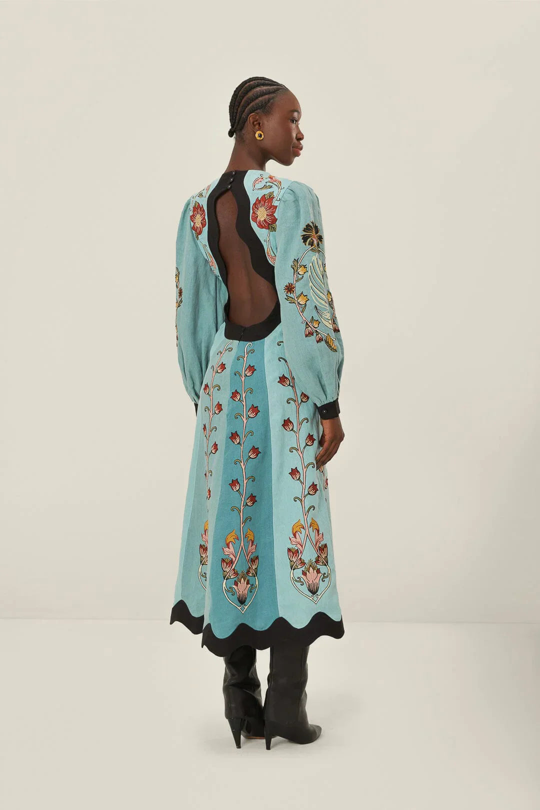 Celeste Swan Garden Midi Dress