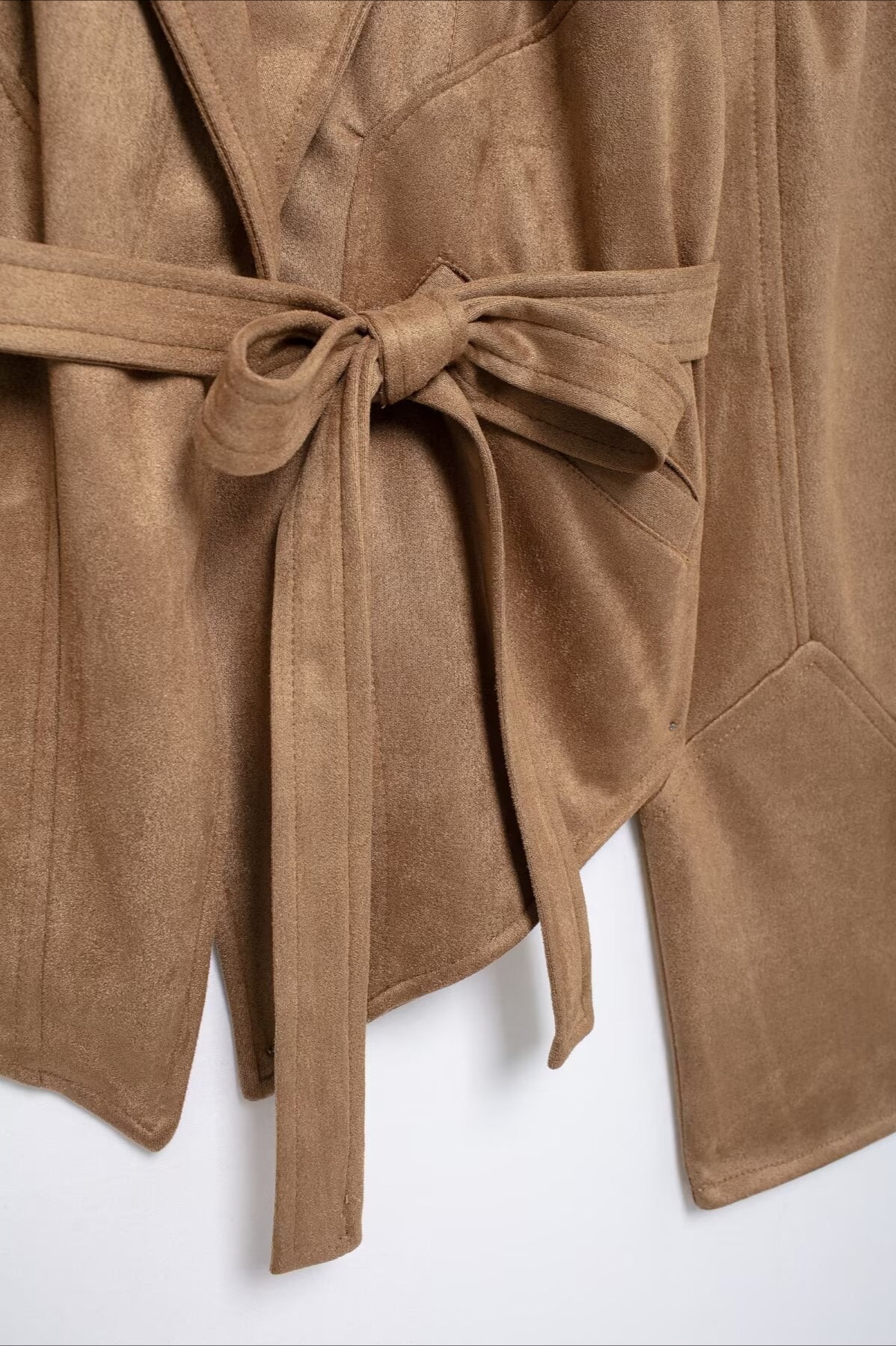 Trendy Tie Waist Short Coat