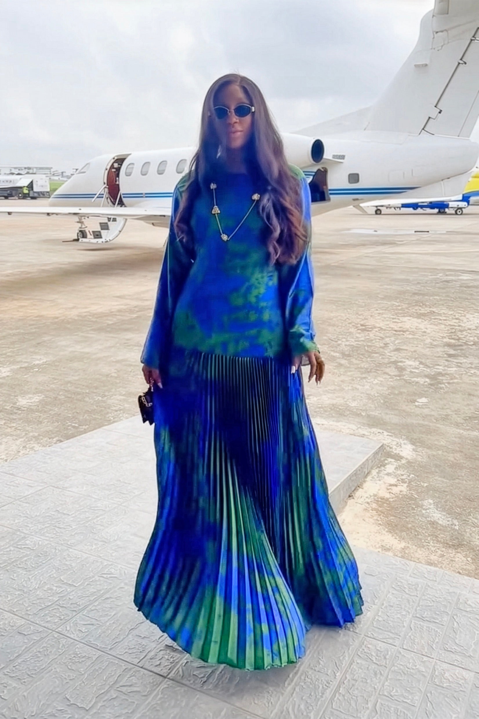 Celestia Borealis Pleated Maxi Dress