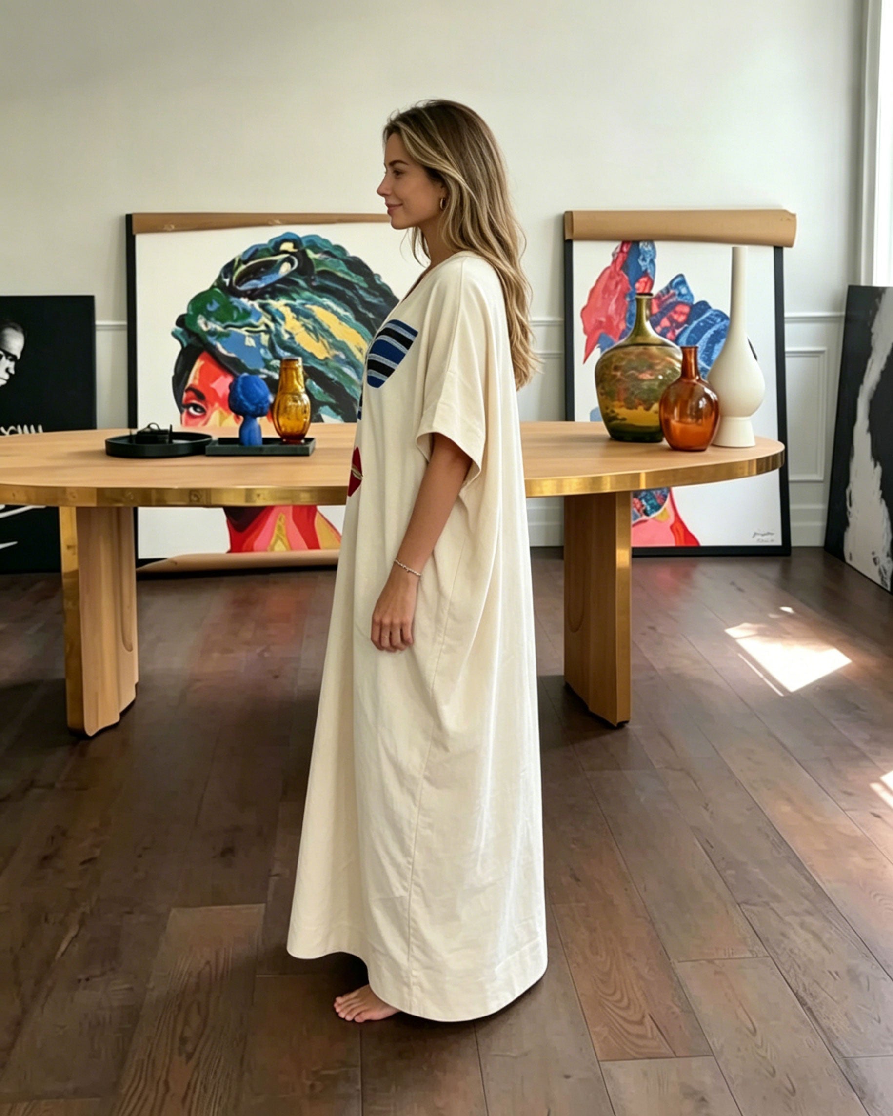 Abstract Face Pattern Kaftan