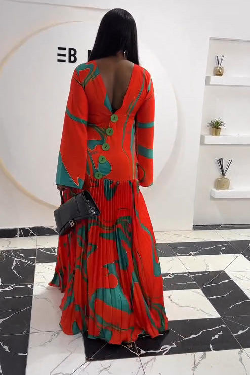 Celestia Borealis Pleated Maxi Dress
