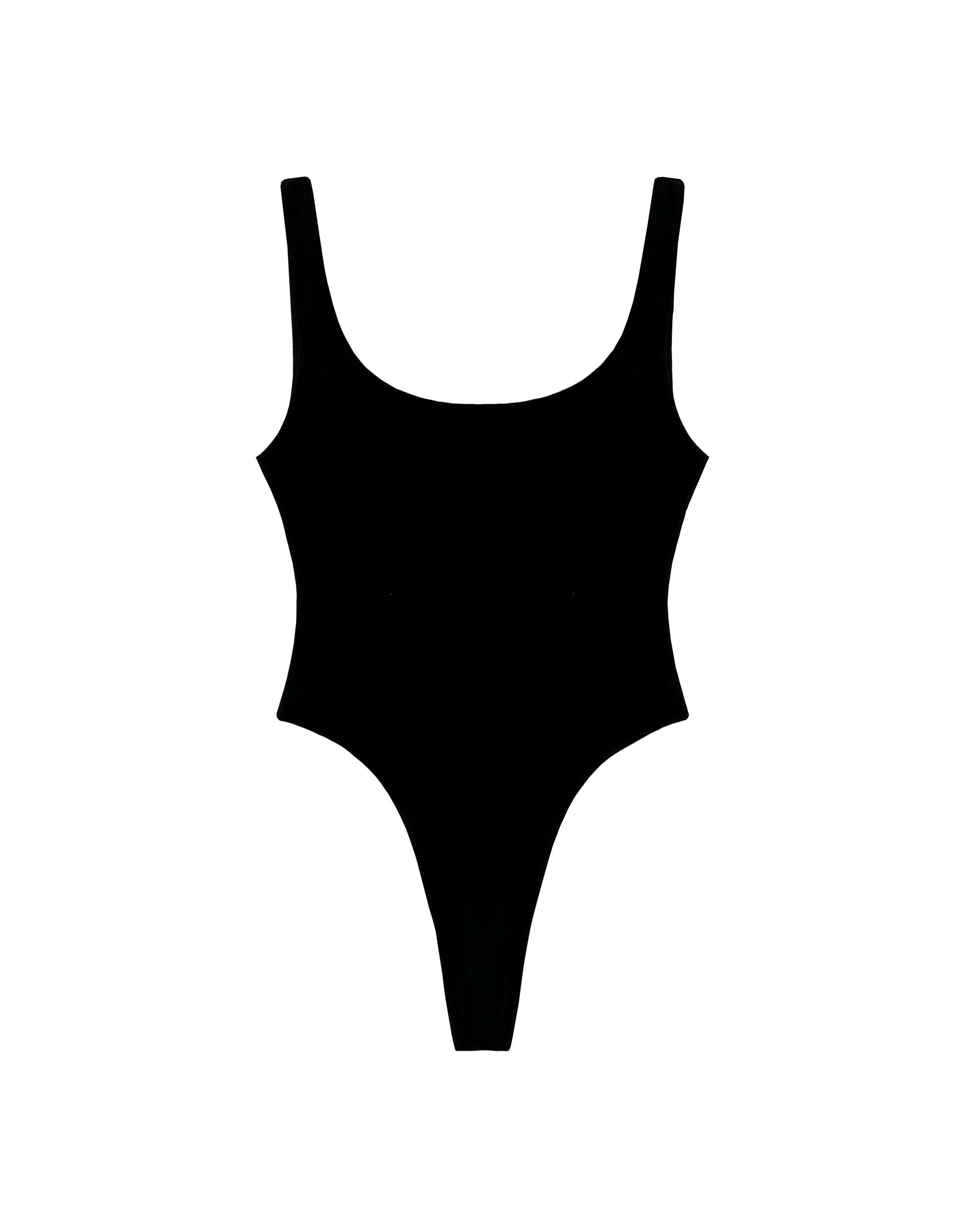 High Cut Bodysuit in Black