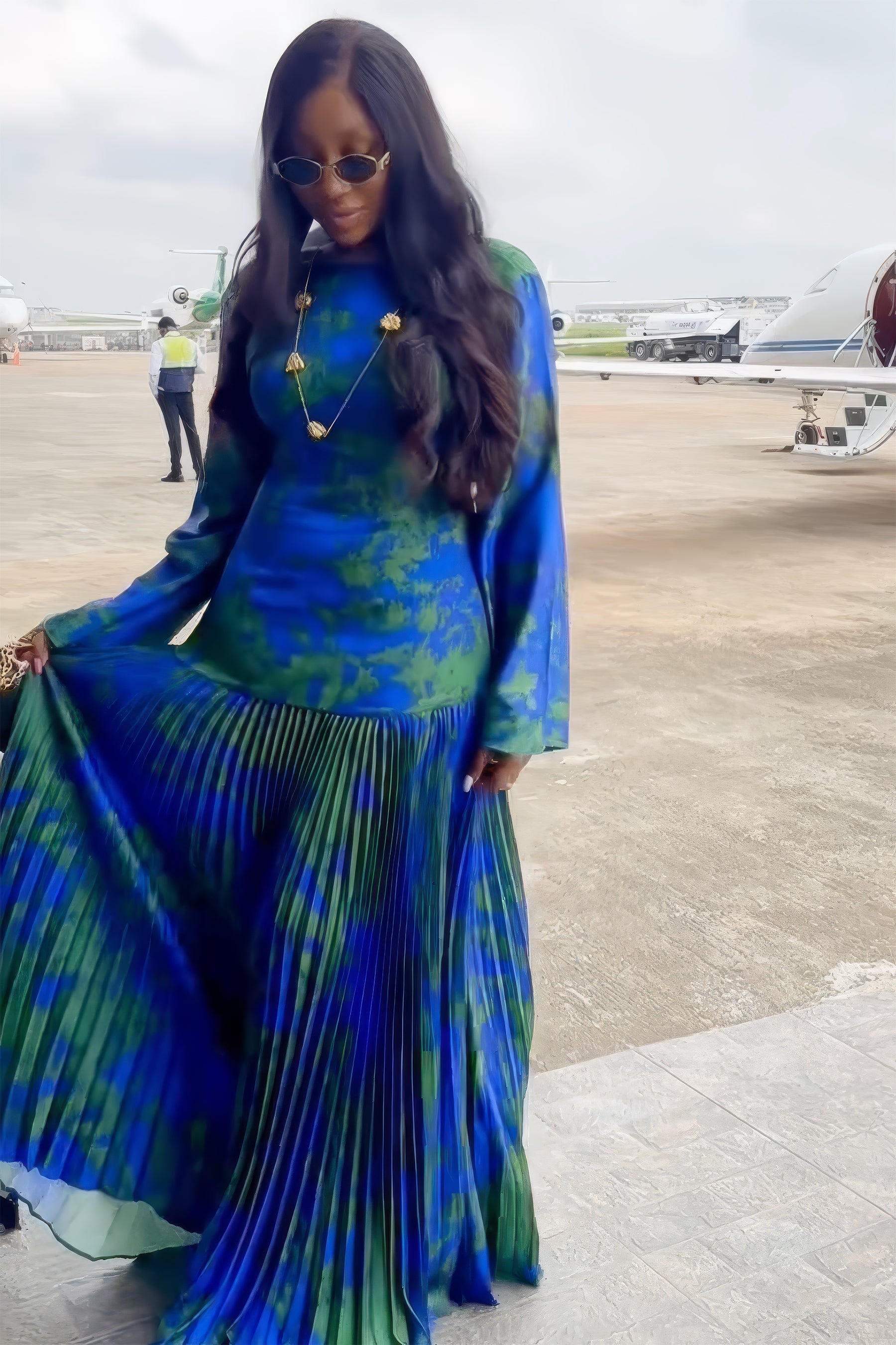 Celestia Borealis Pleated Maxi Dress