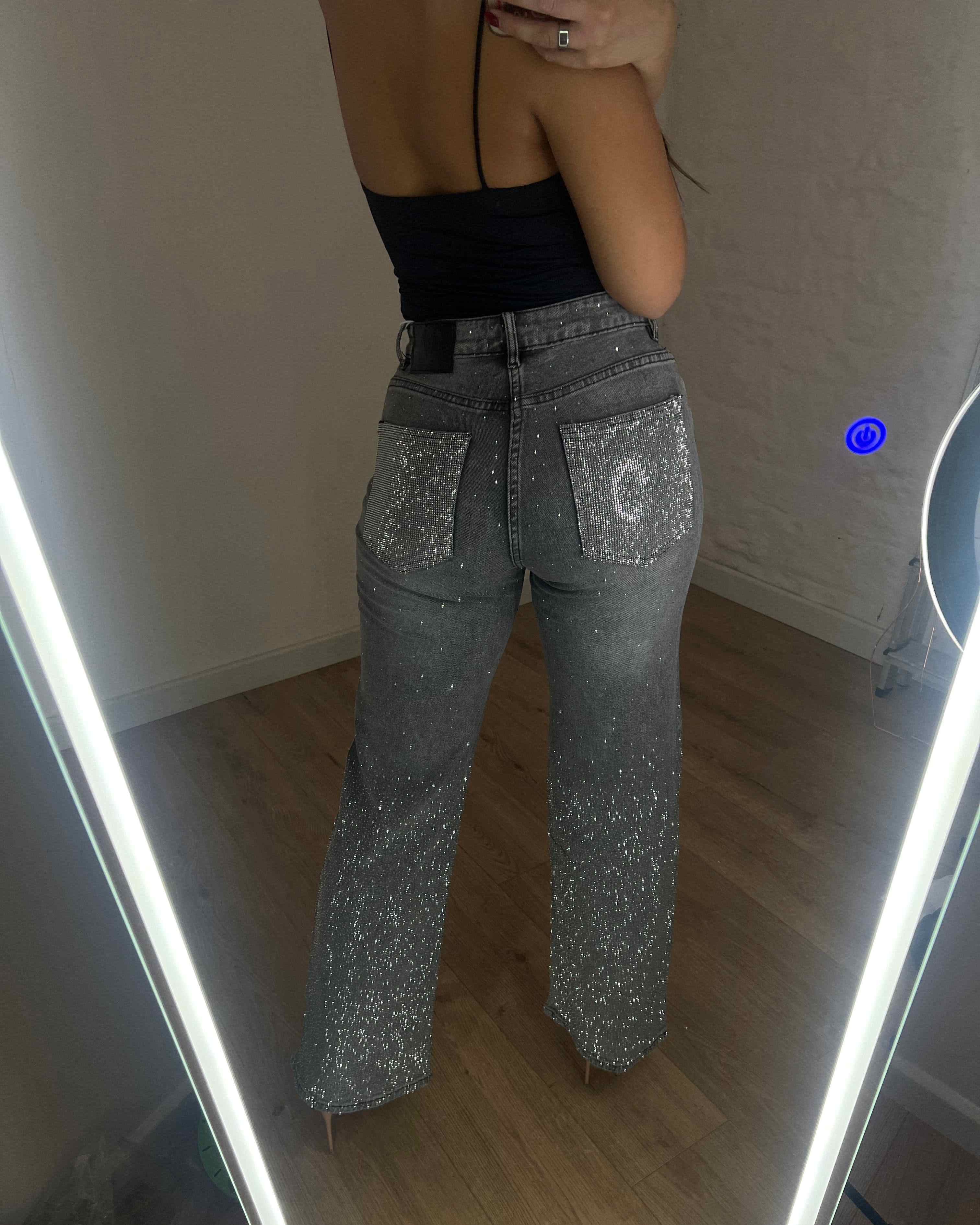 Celeste Ombre Crystal Wide Leg Jeans