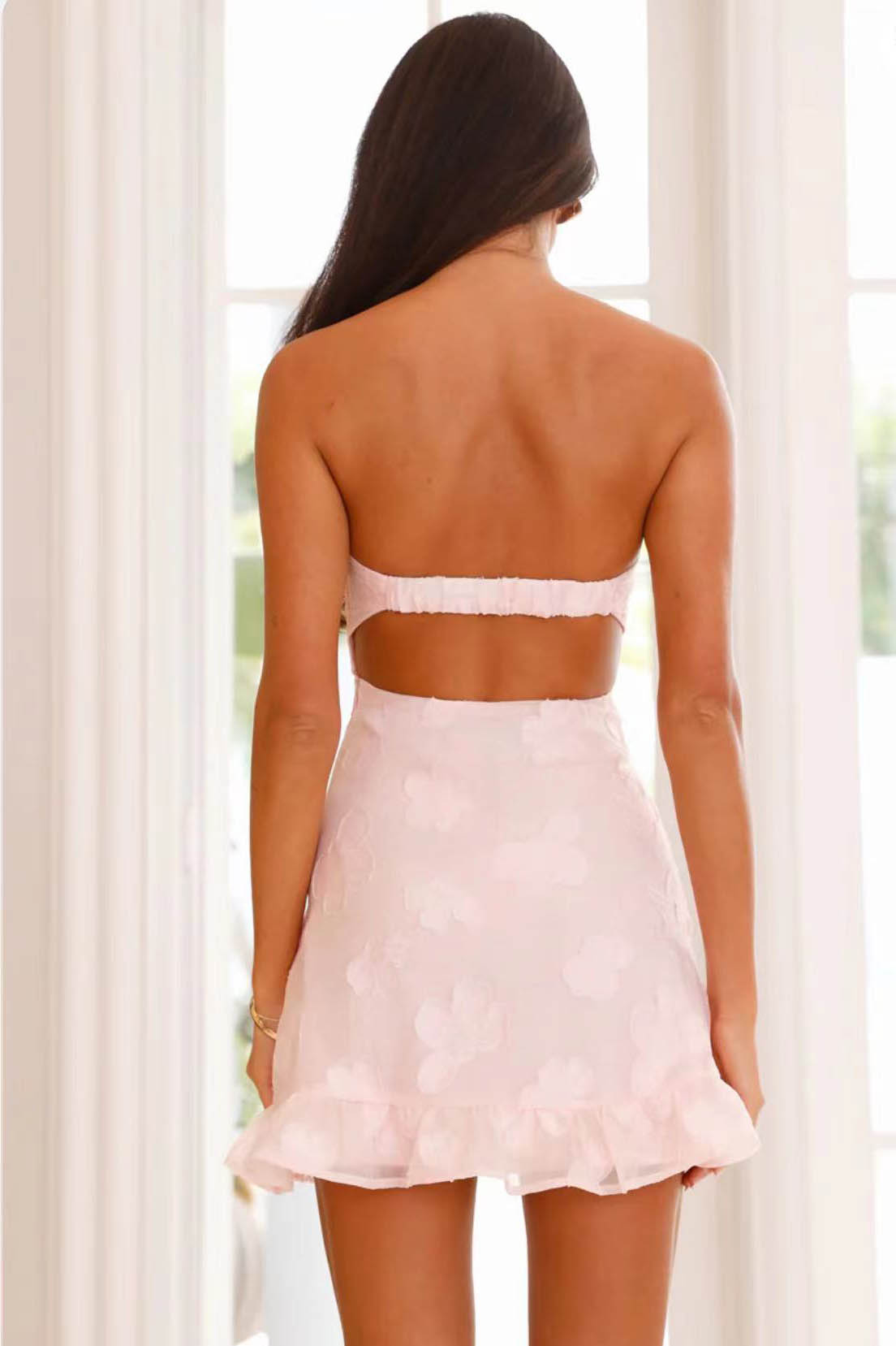 Aurielle Vintage Bloom Strapless Mini Dress