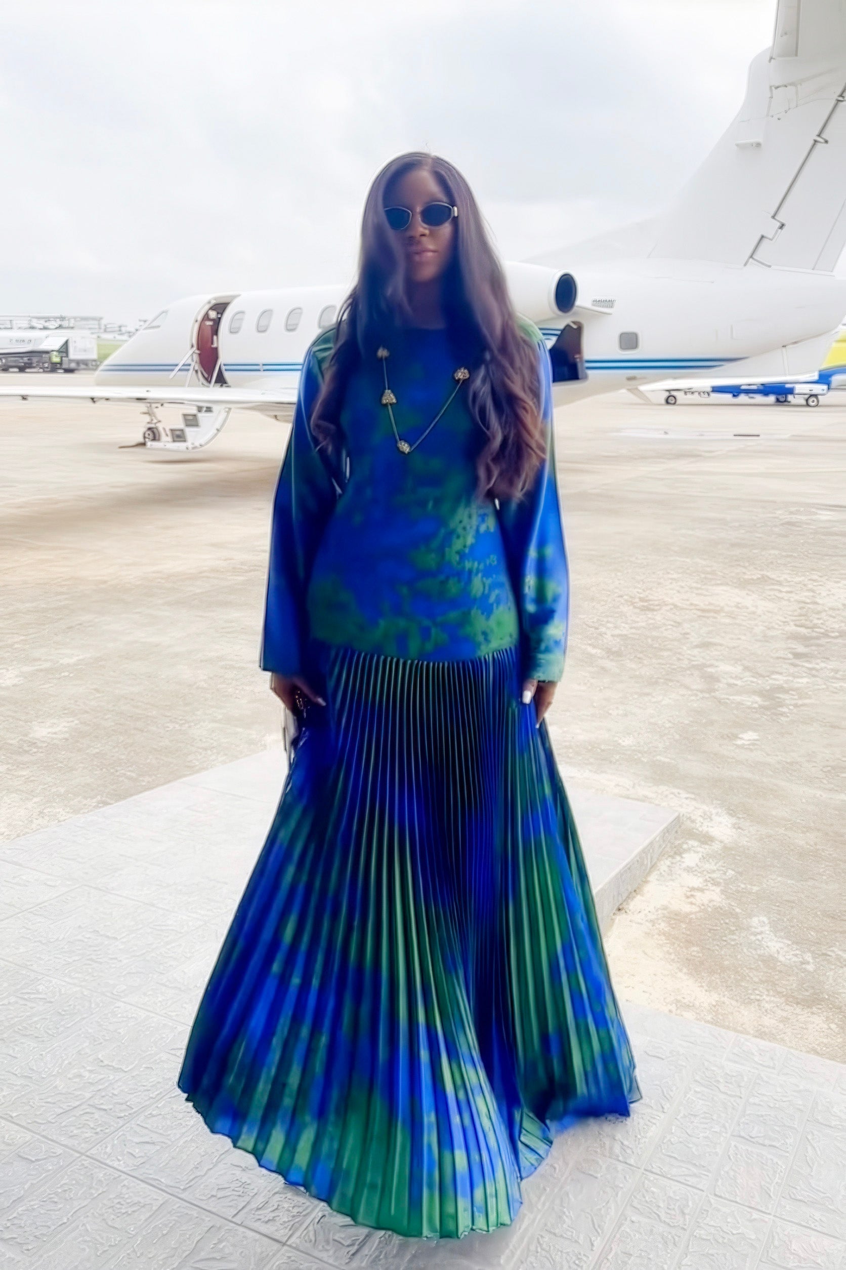 Celestia Borealis Pleated Maxi Dress