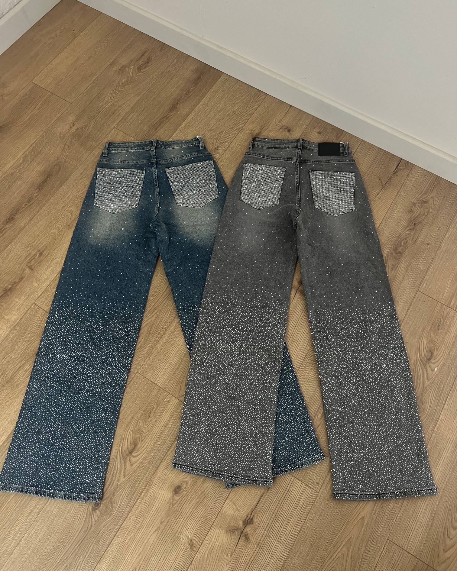 Celeste Ombre Crystal Wide Leg Jeans
