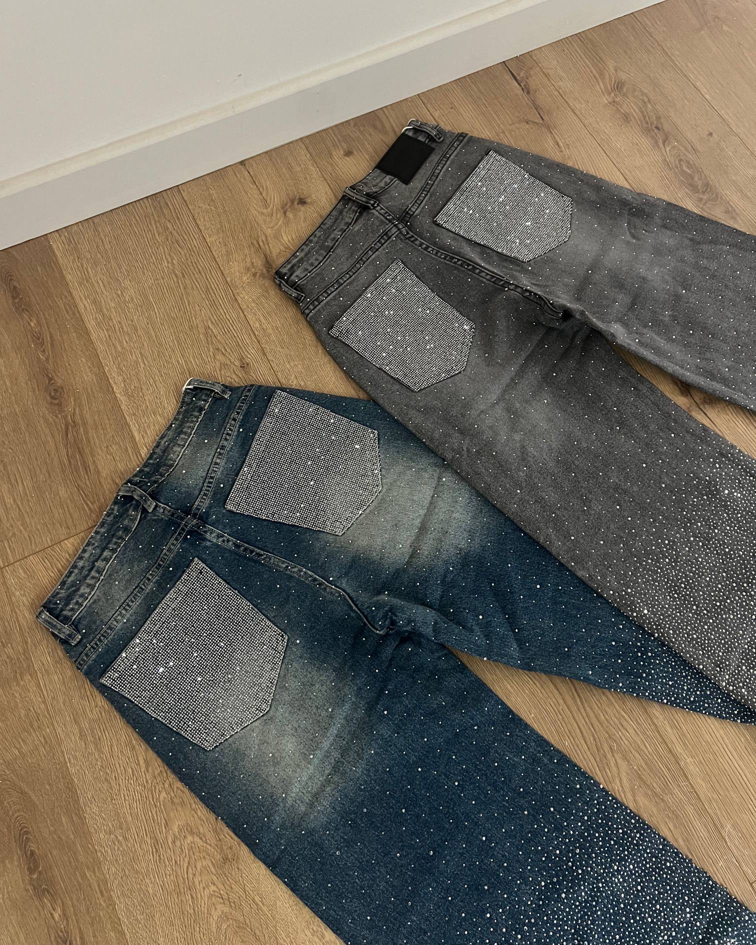 Celeste Ombre Crystal Wide Leg Jeans