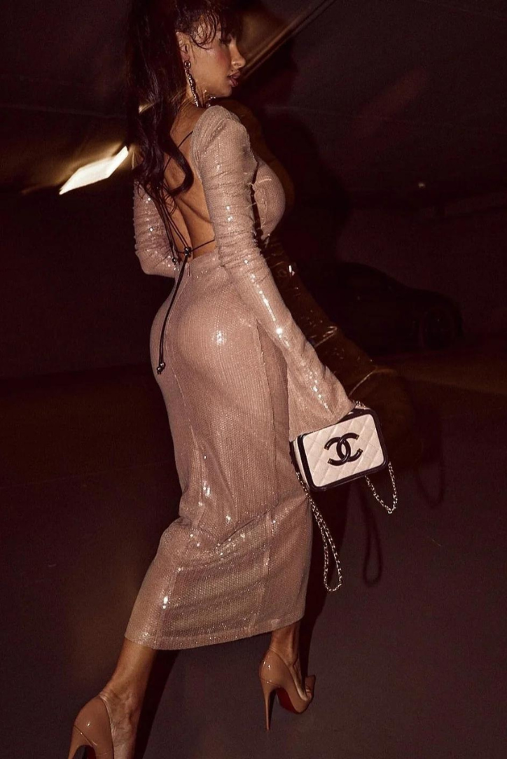 Coraline | Sequins Midi Dress