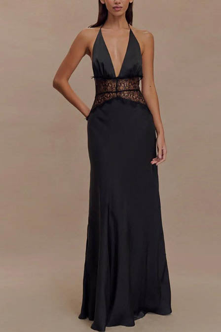 Élodie Satin Backless Gown