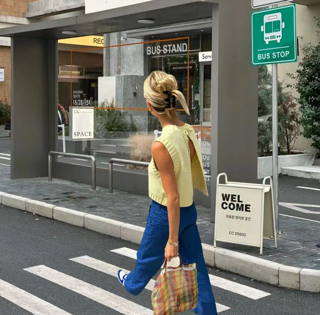 Amy Cardigan Knitted Backless Top