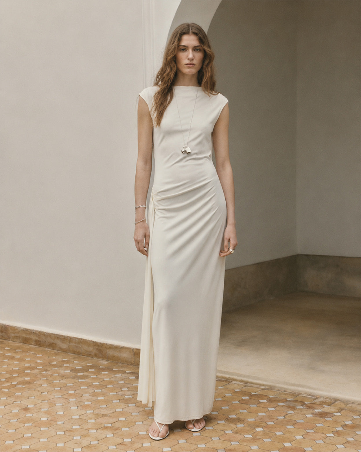 Alina Lace-Back Knit Maxi Dress