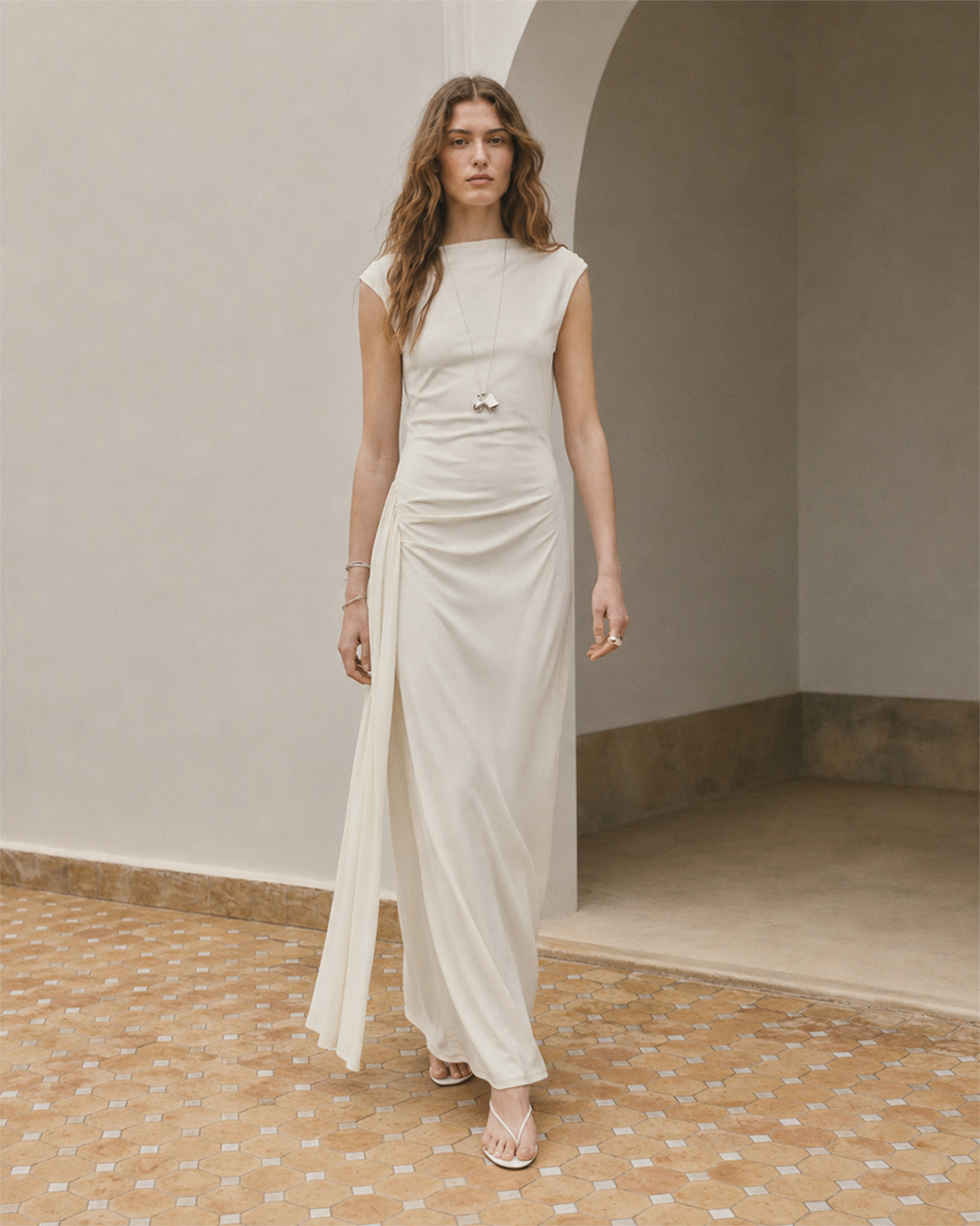 Alina Lace-Back Knit Maxi Dress