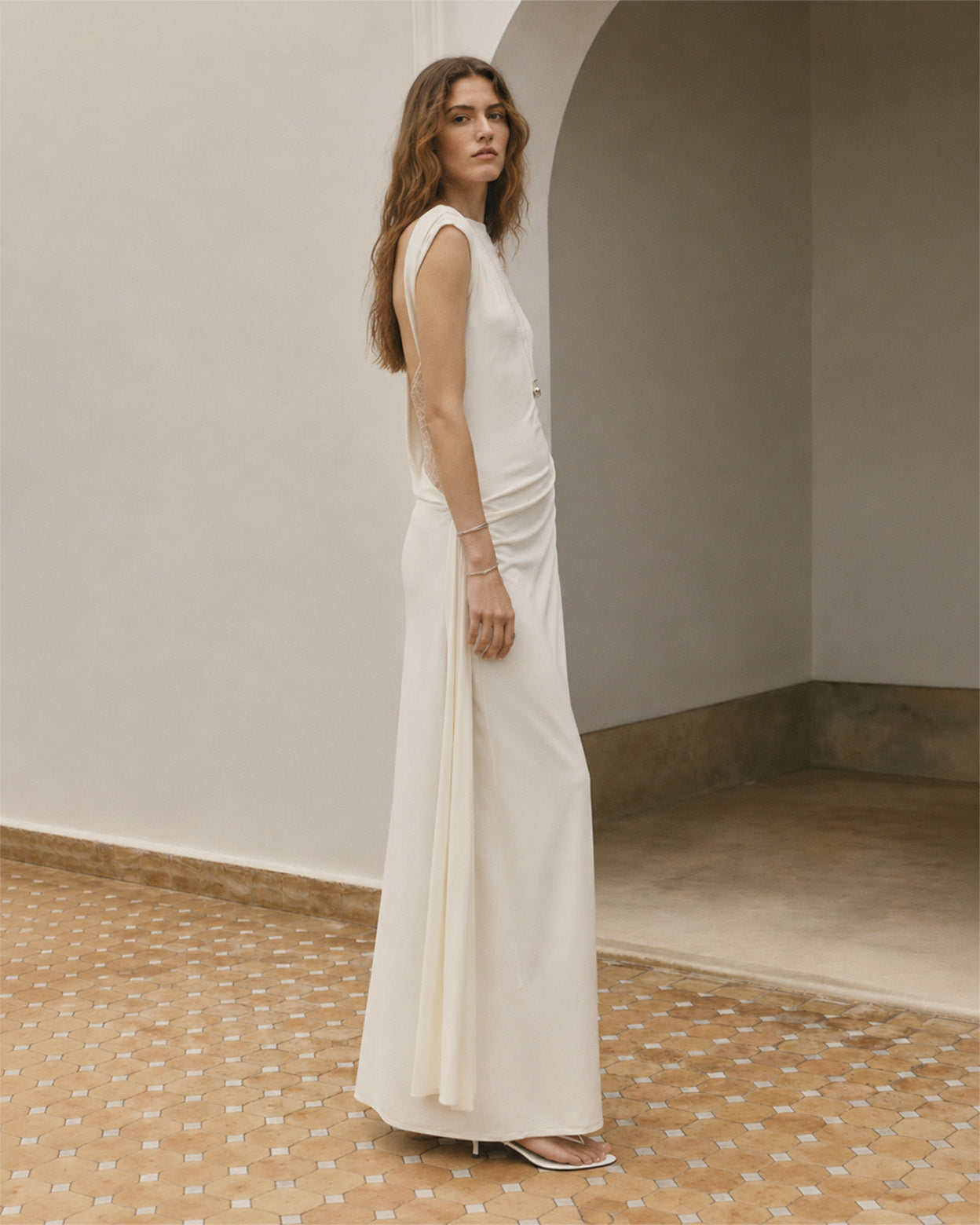 Alina Lace-Back Knit Maxi Dress