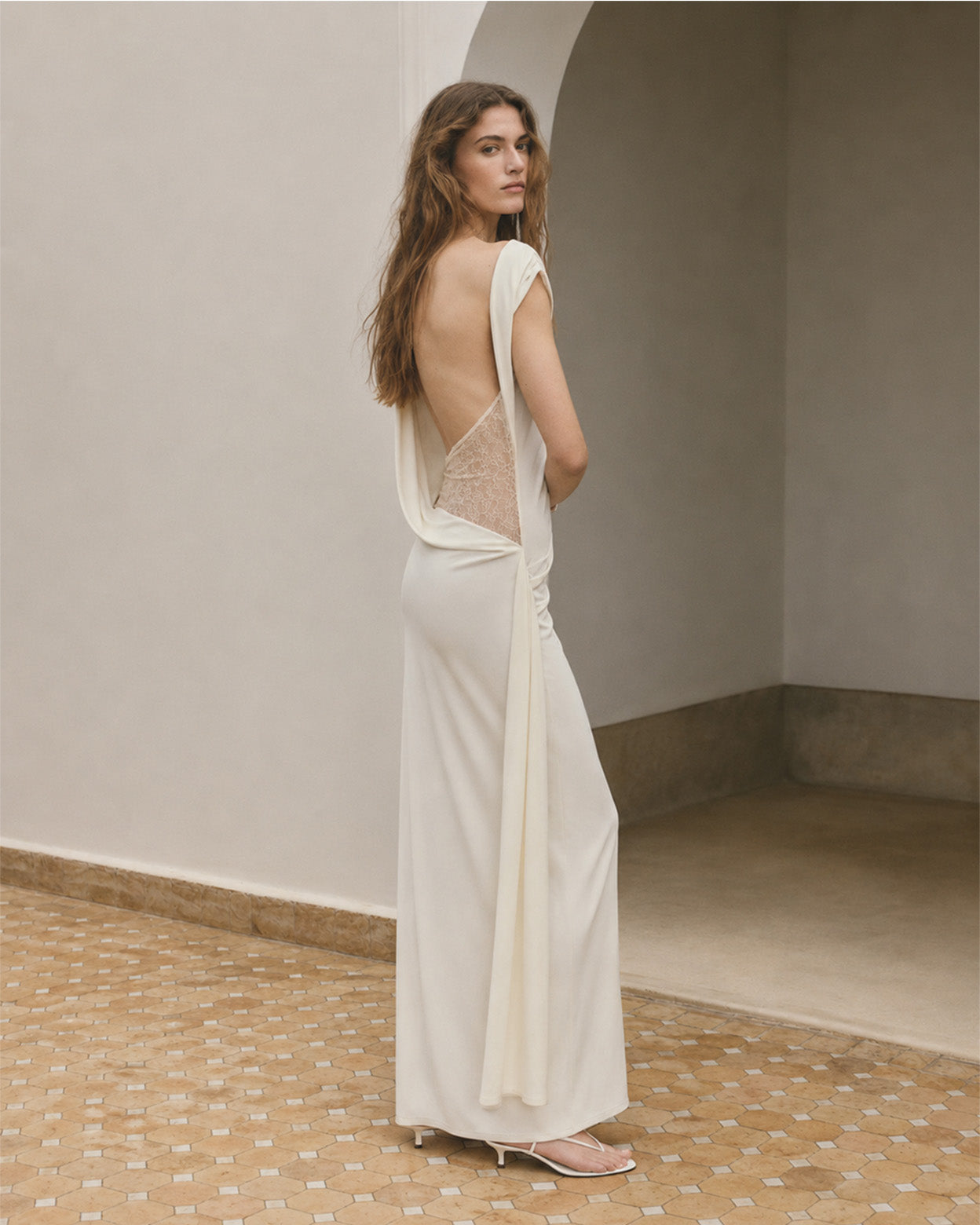Alina Lace-Back Knit Maxi Dress