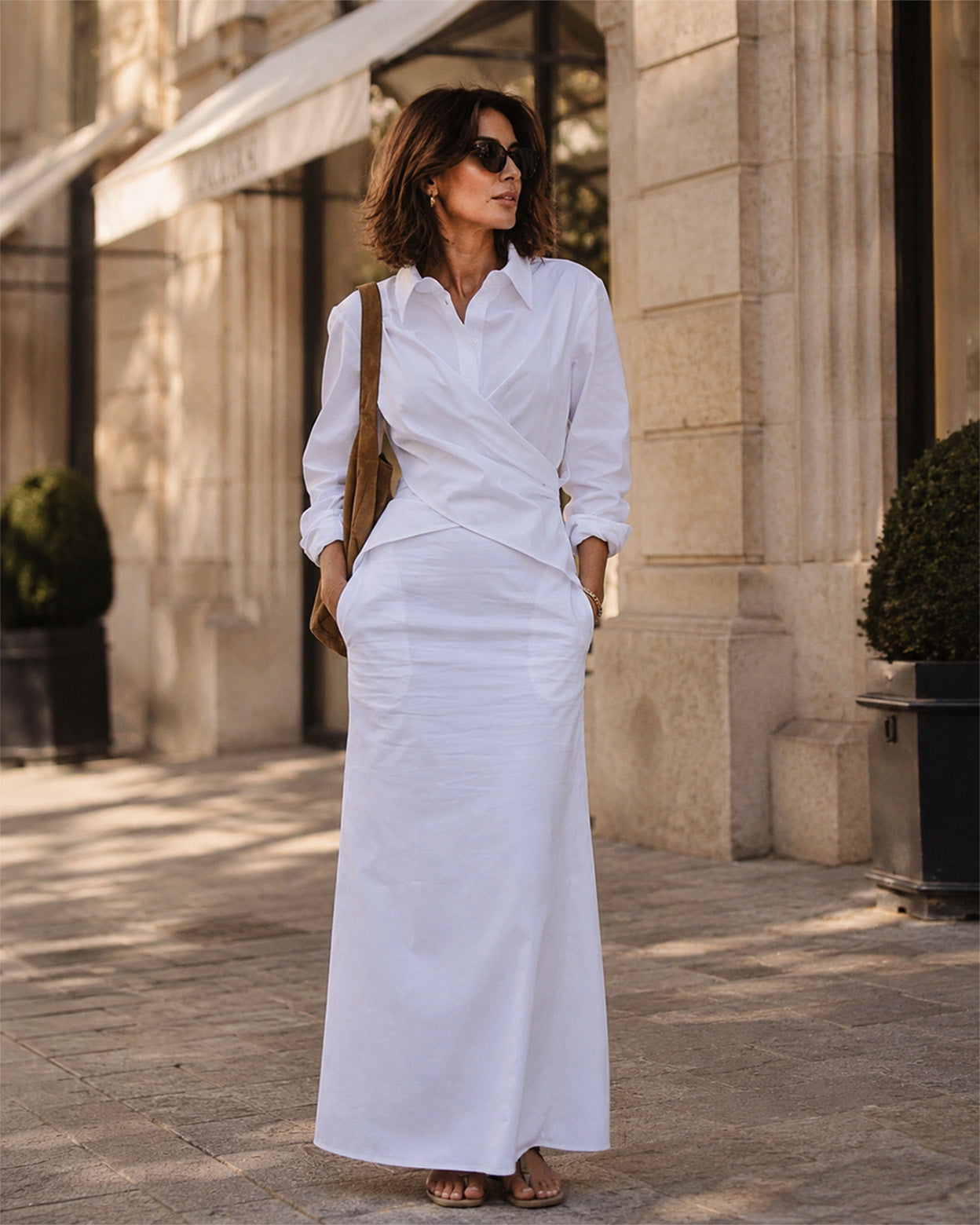 Aloura Wrap Shirt & Maxi Skirt Set
