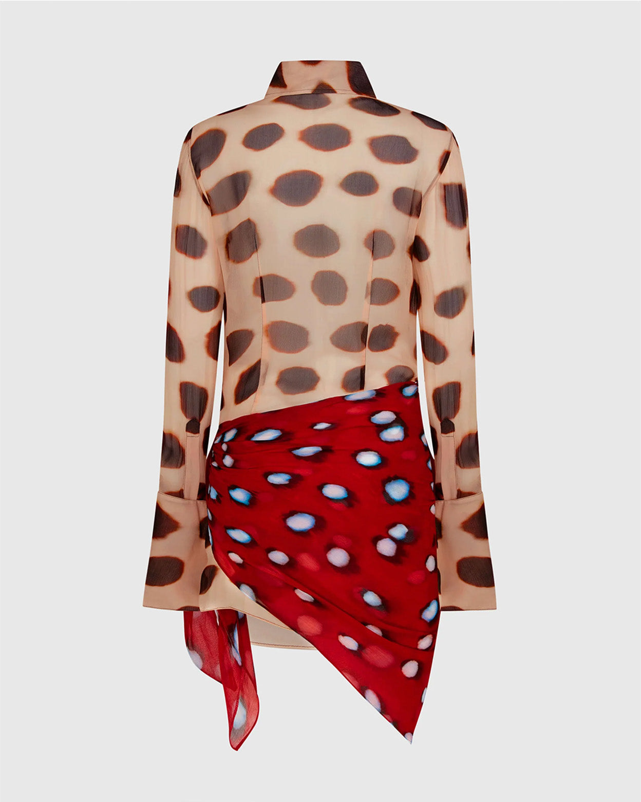 Amara Spotted Scarf Shirt Dress