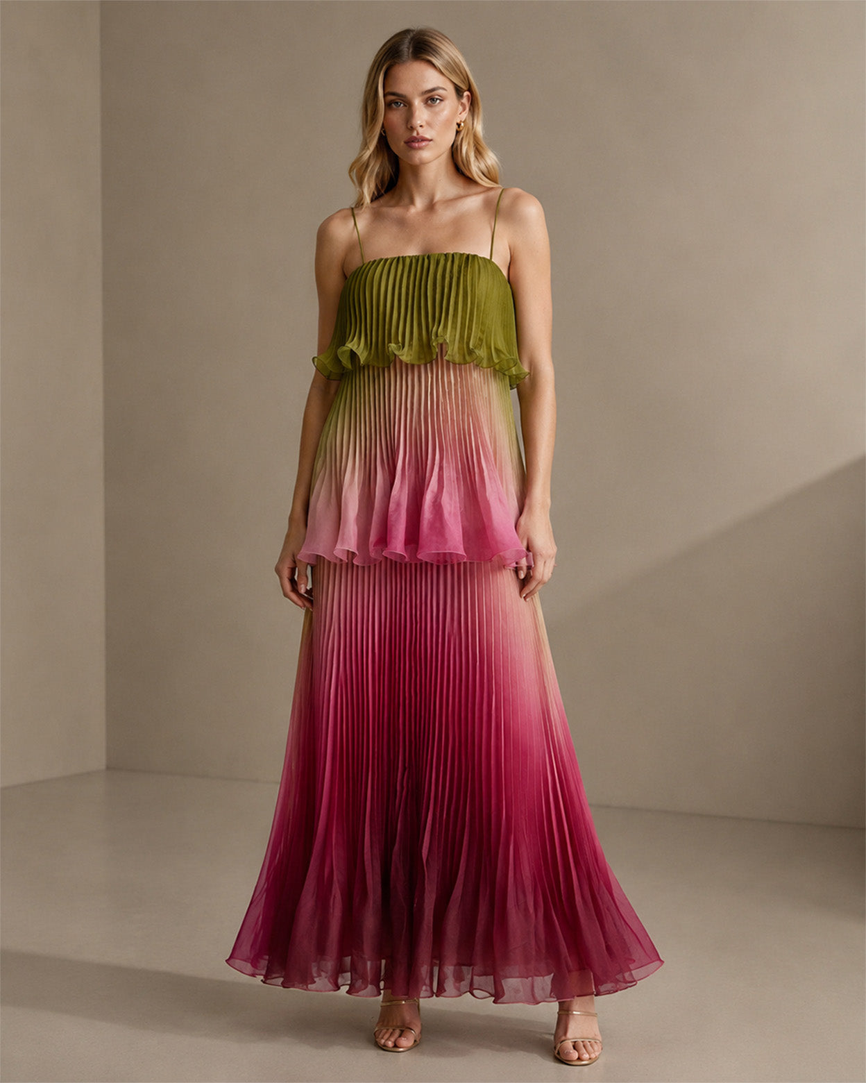 Aurelia Ombre Peplum Maxi Dress