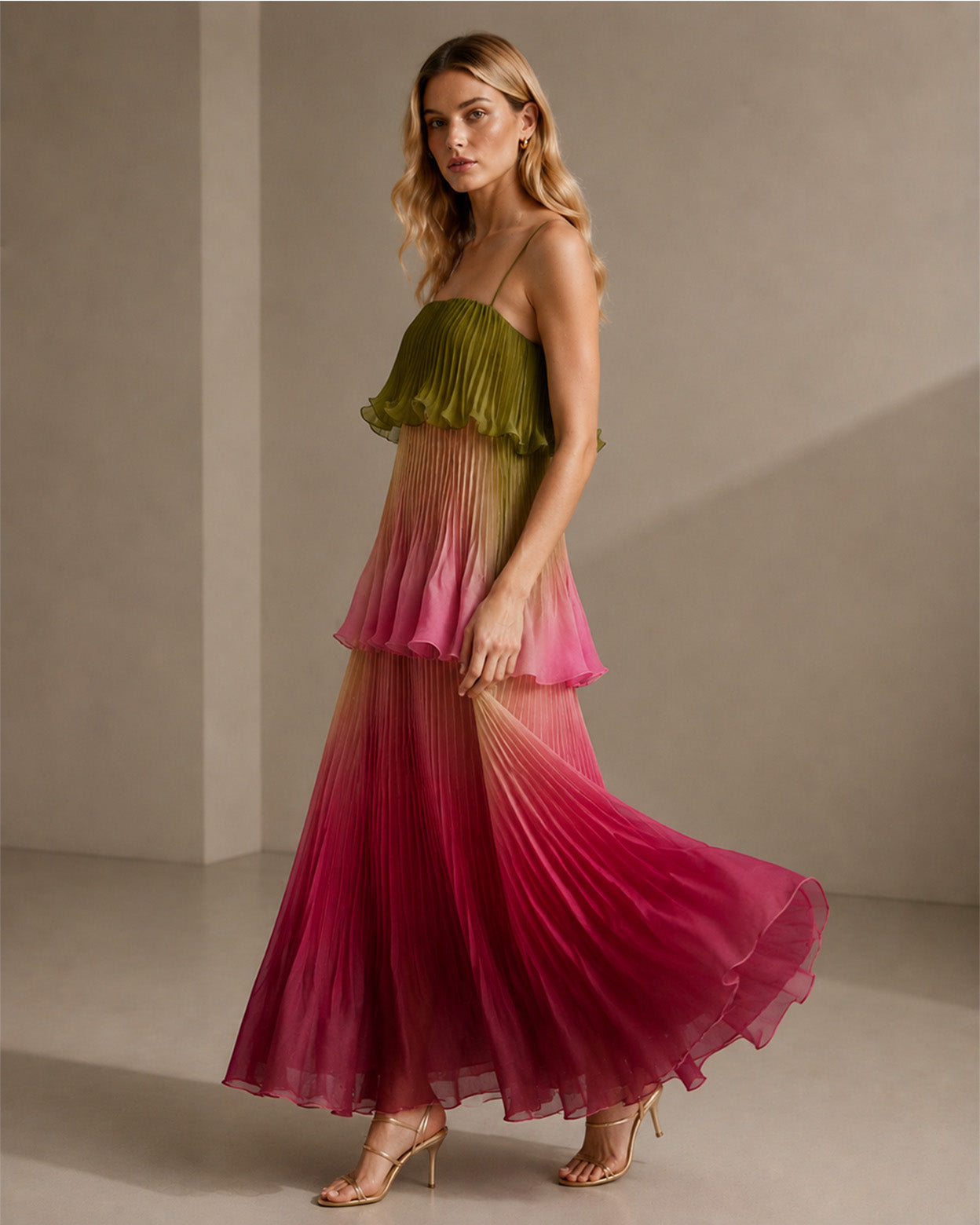 Aurelia Ombre Peplum Maxi Dress