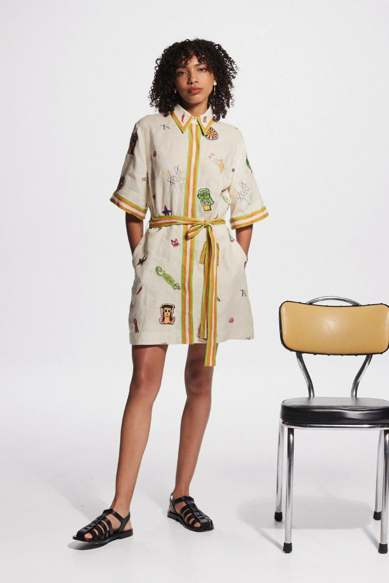 Liora Blossom Tie-Front Mini Dress