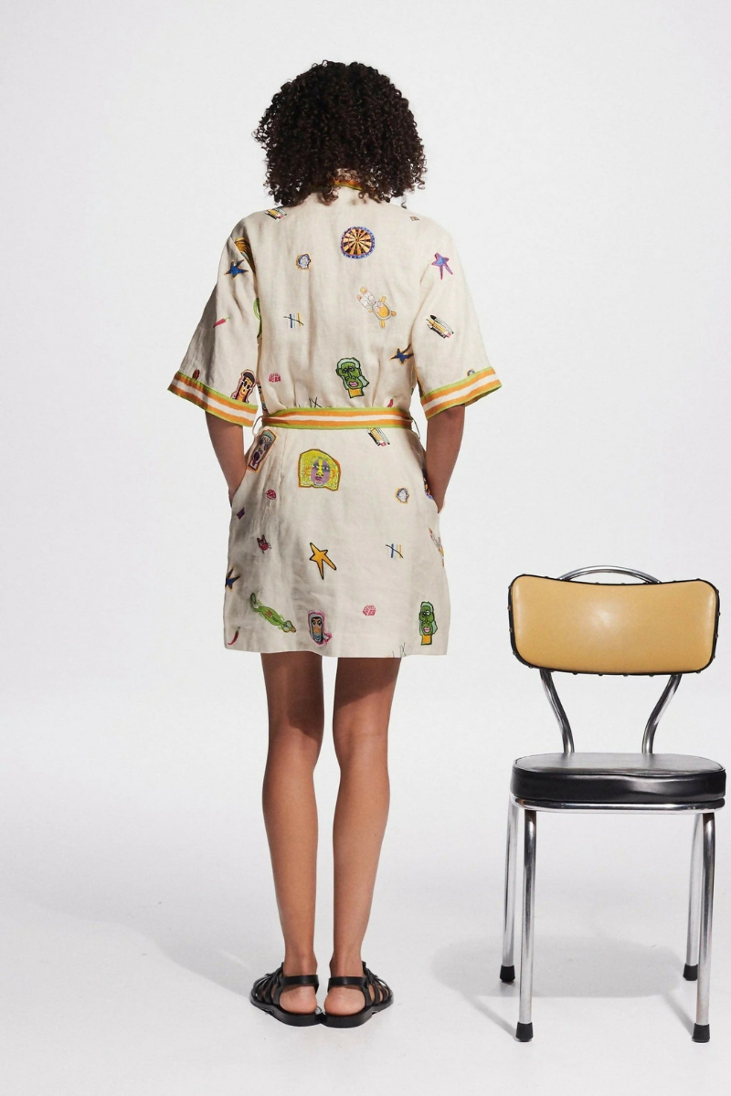 Liora Blossom Tie-Front Mini Dress