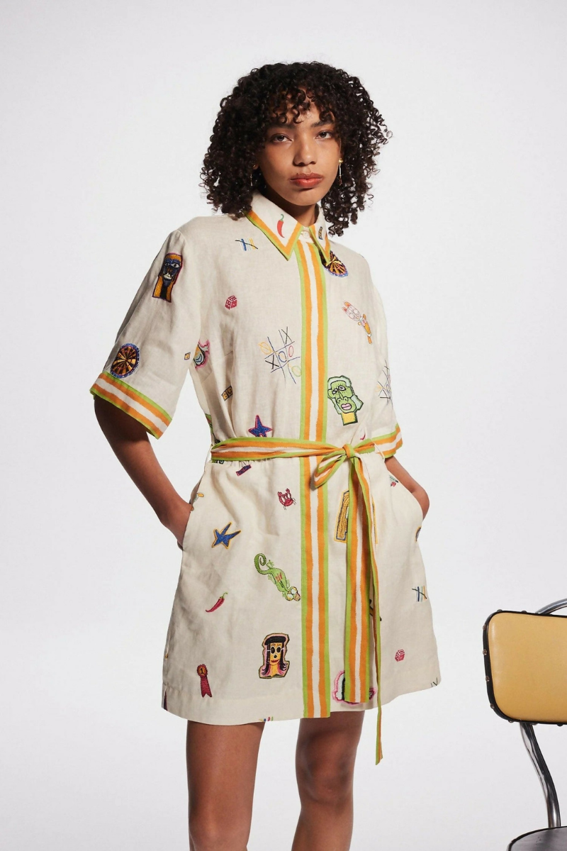 Liora Blossom Tie-Front Mini Dress
