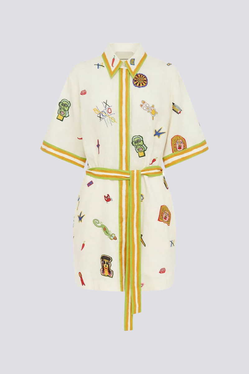 Liora Blossom Tie-Front Mini Dress