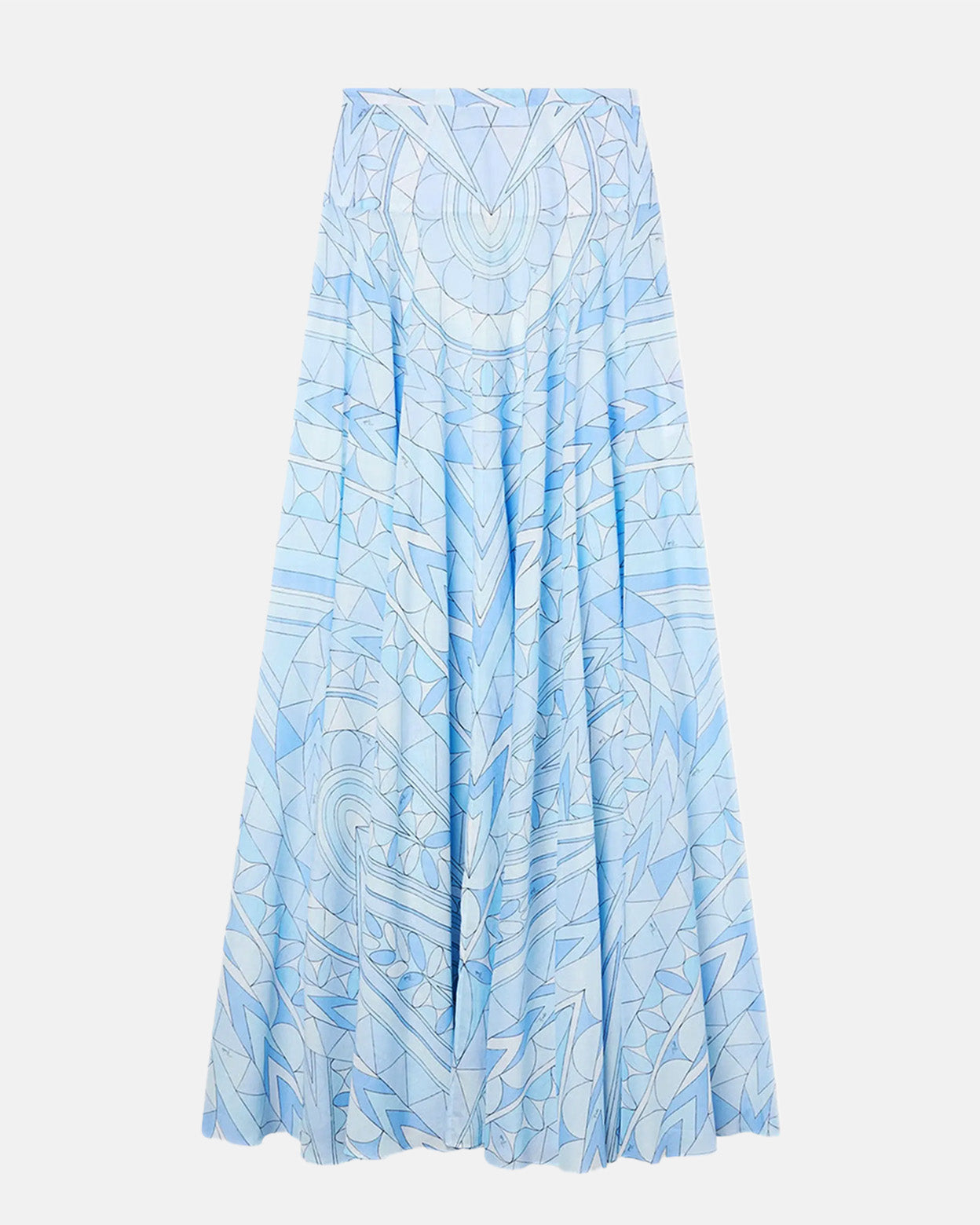 Azure Mirage Printed Bodysuit & Maxi Skirt Set