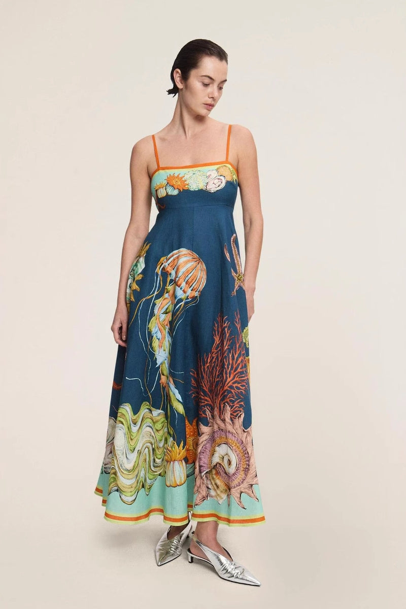 Sienna Artistry Linen Midi Dress