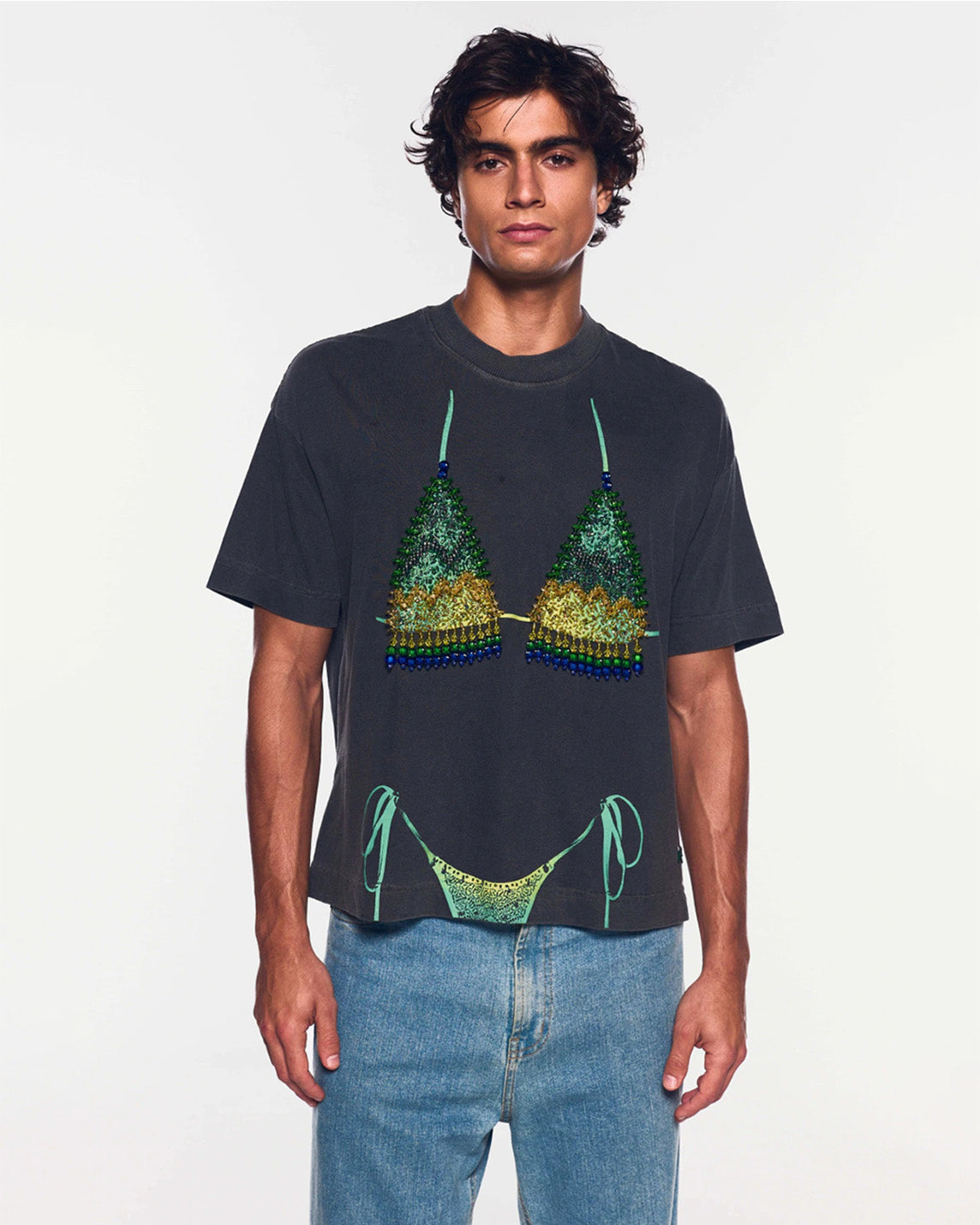 Beaded Mirage Bikini Graphic Cotton Tee