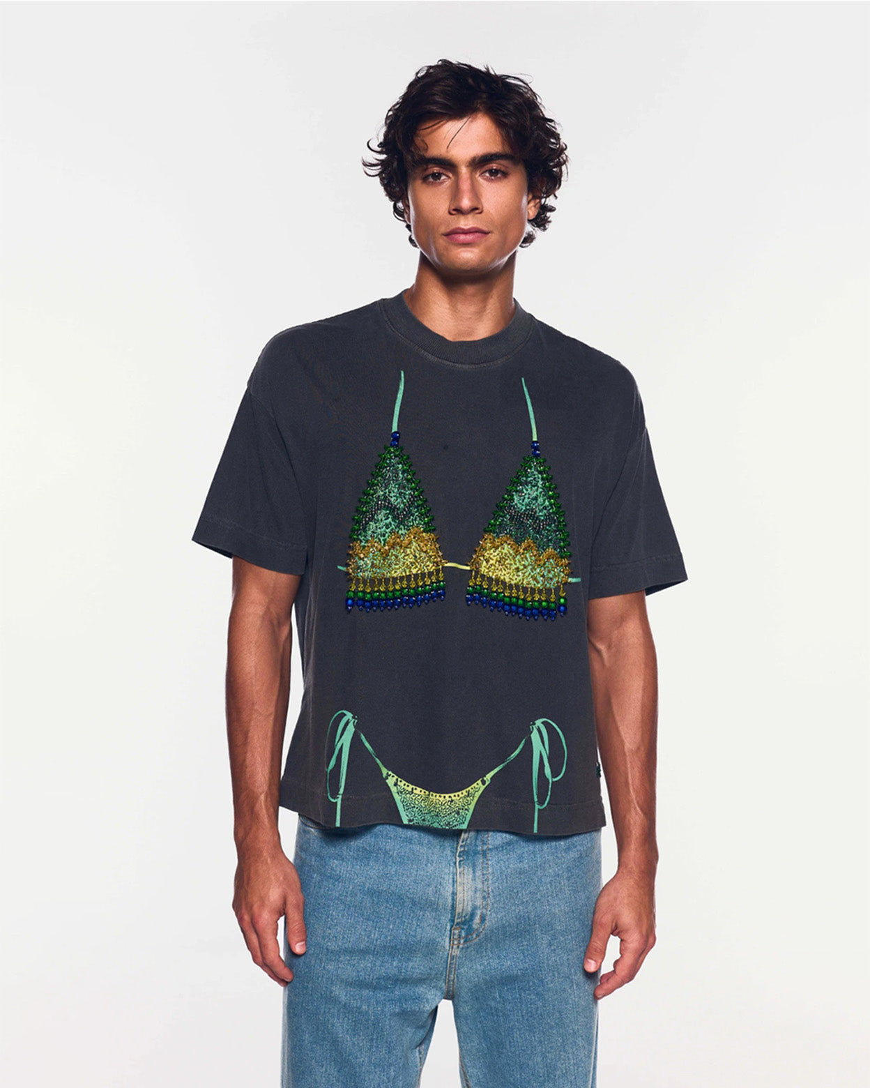Beaded Mirage Bikini Graphic Cotton Tee