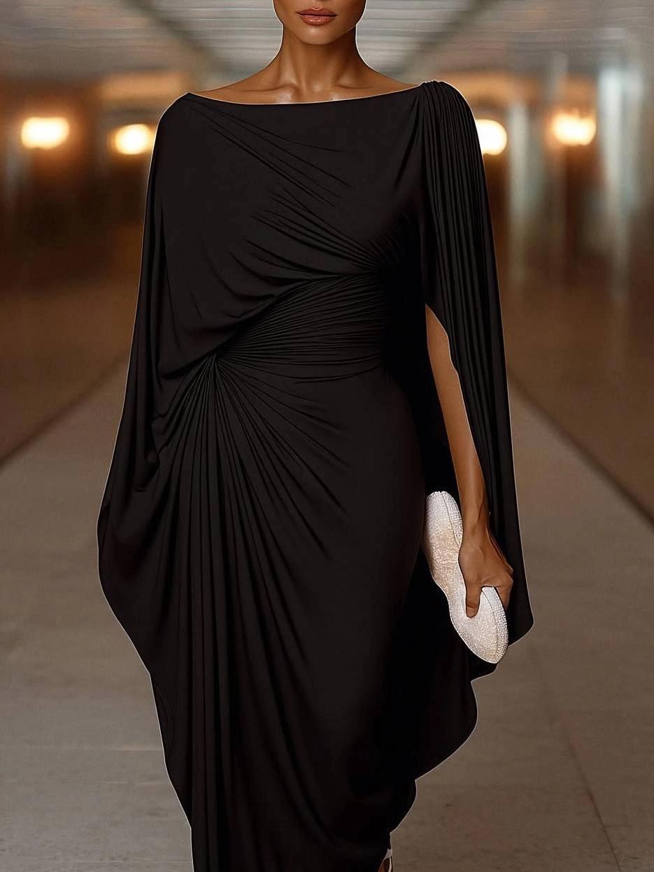 Celestine Draped Cape Maxi Dress