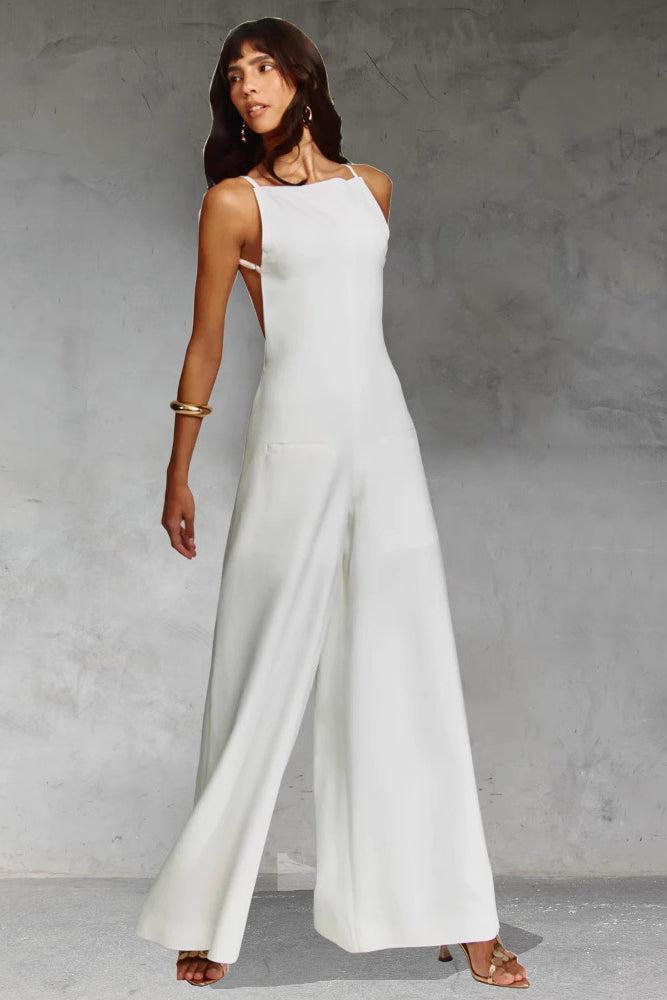 Brown Halter Jumpsuit Radiante