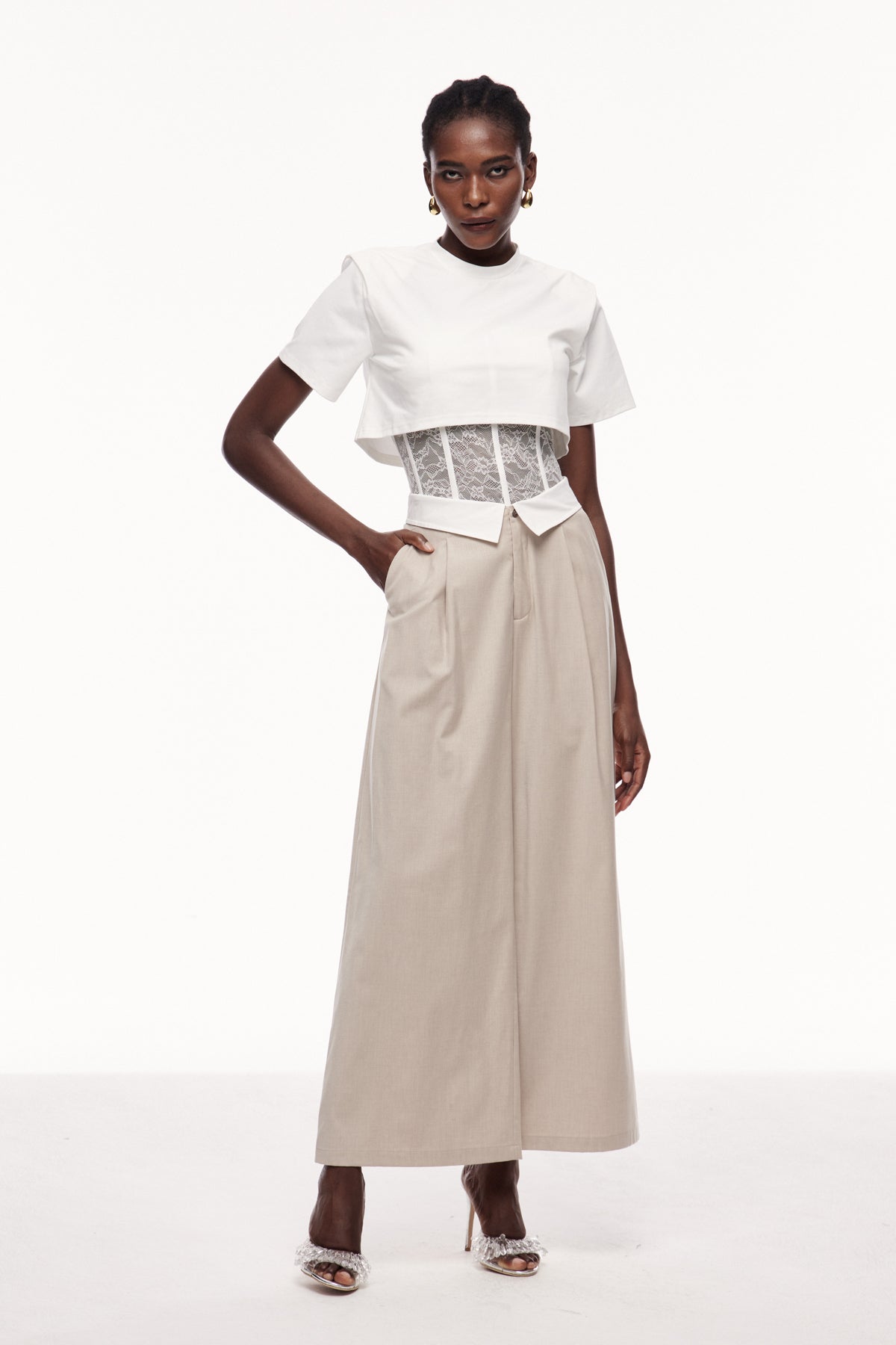 Cerdic Lapel Deconstruct Pants