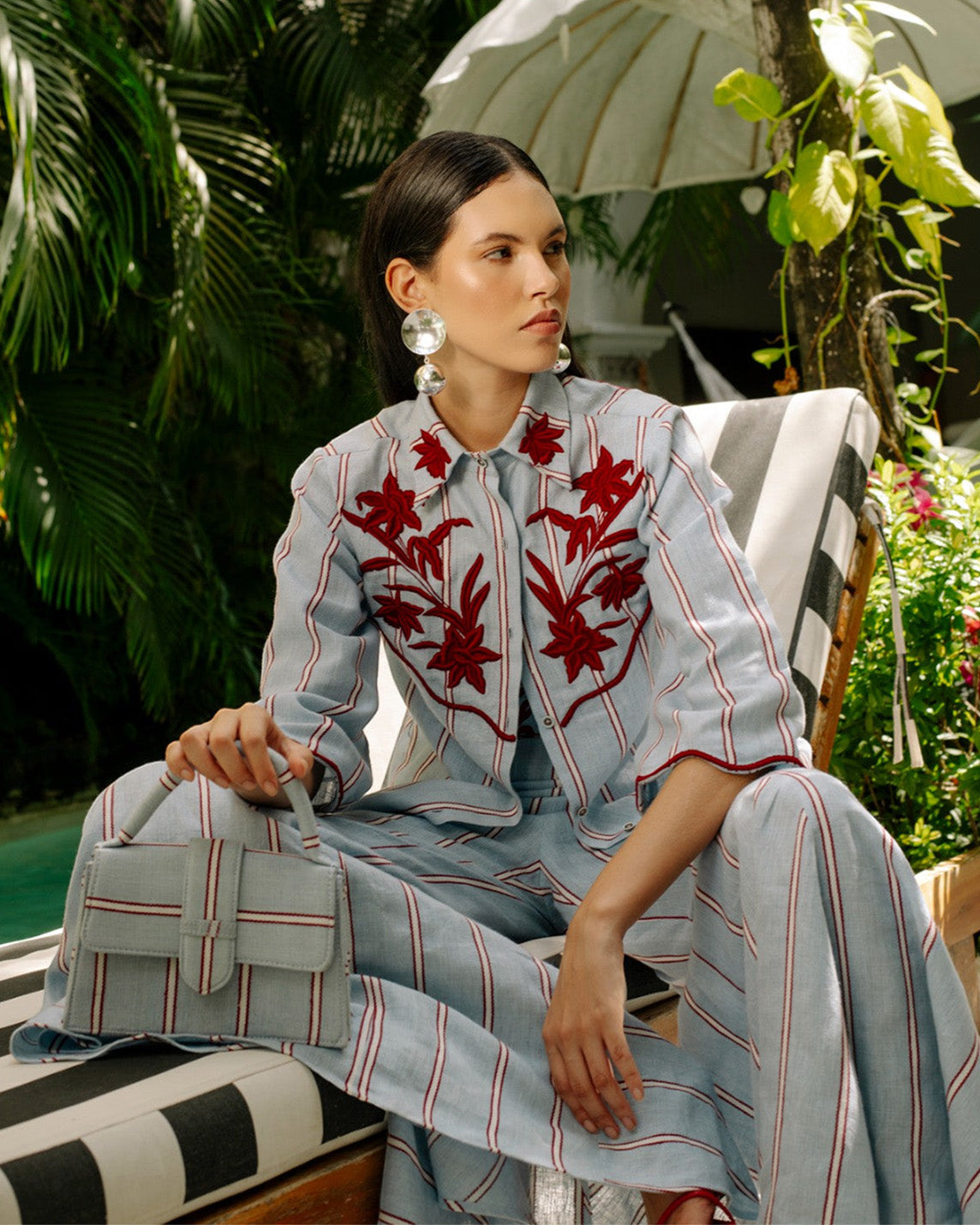 Cordelia Embroidered Stripe Set