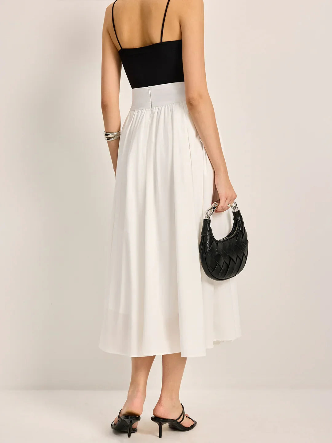 Casual Slim Fit High Waist Pleated Skirt