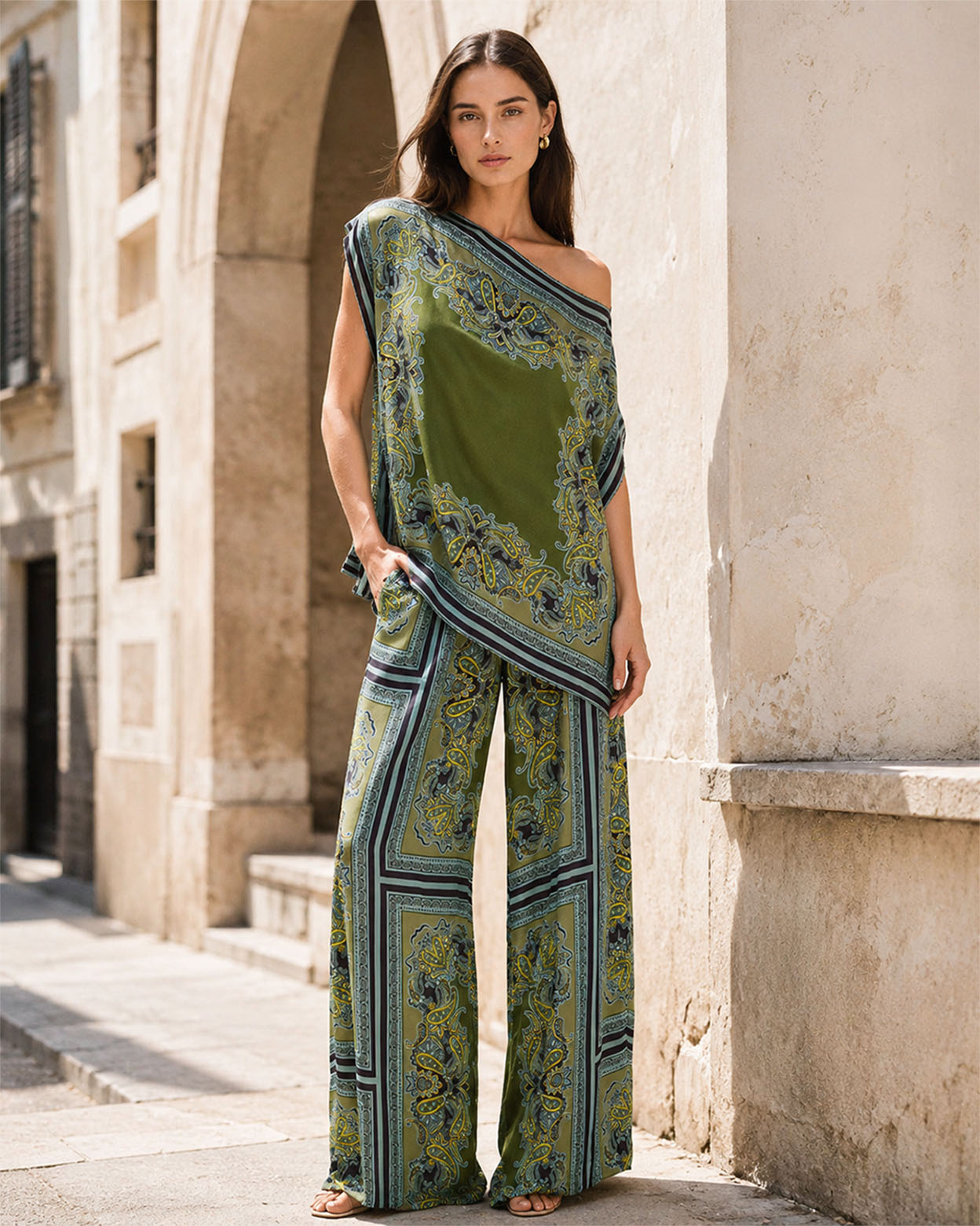 Marais Scarf Print Pants Set