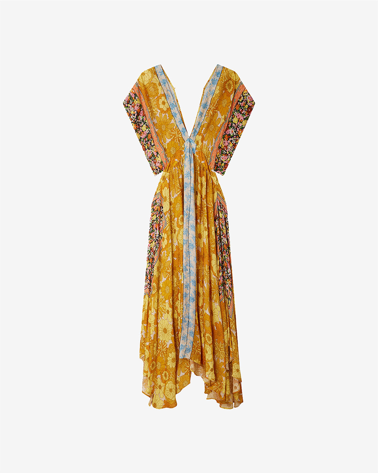 Maribel Floral Butterfly Sleeve Maxi Dress