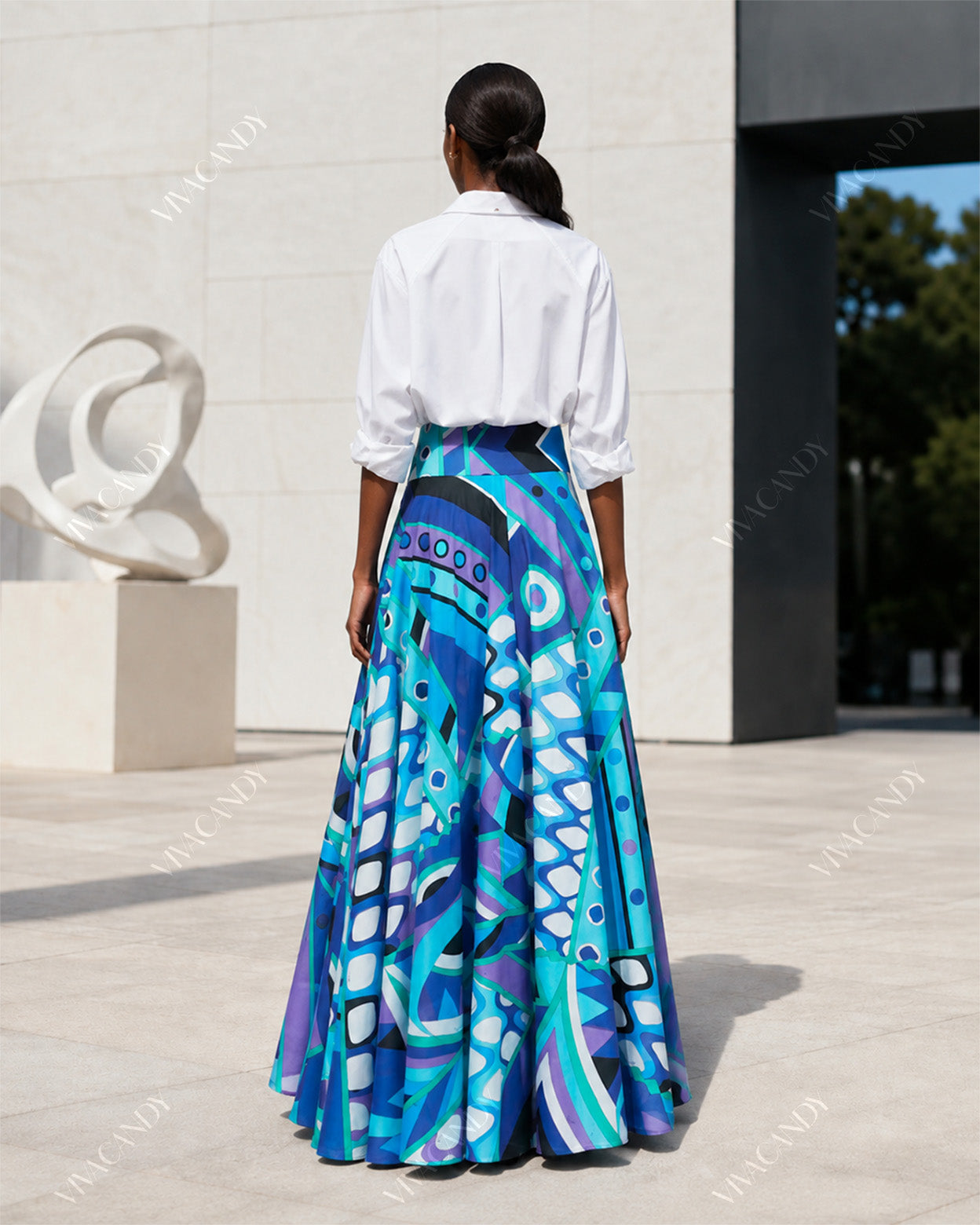 Maris Printed Satin Maxi Skirt