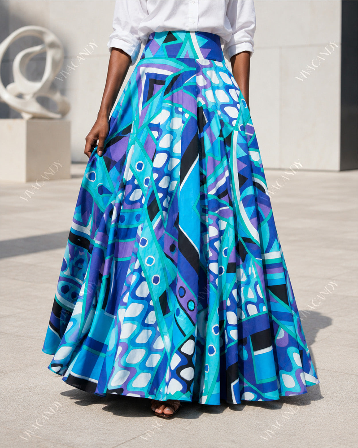 Maris Printed Satin Maxi Skirt