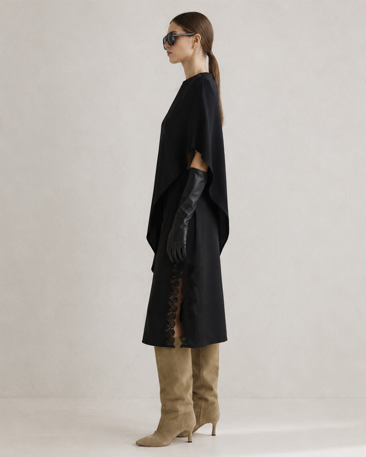 Noelle Asymmetric Draped Satin Top